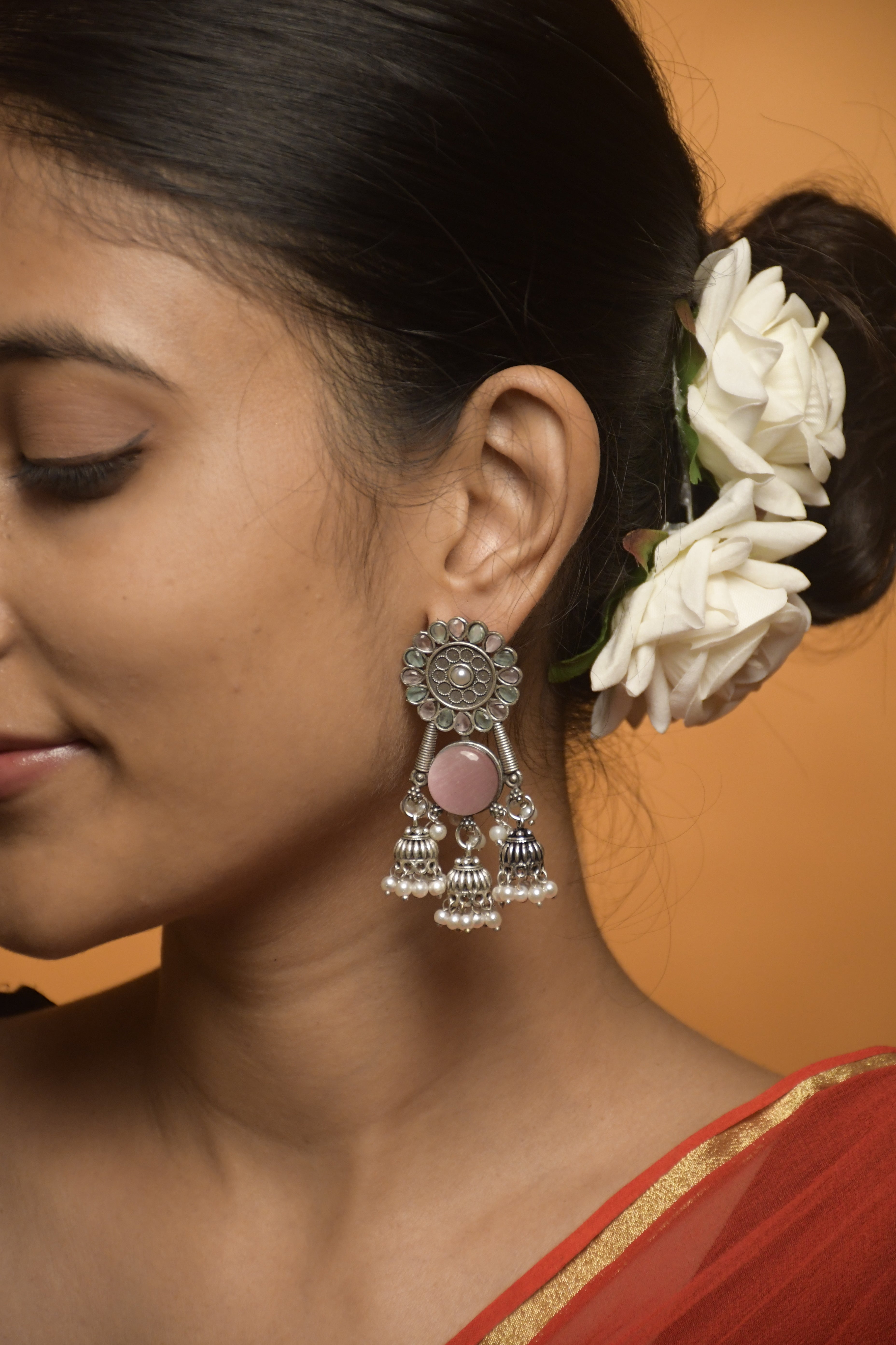 Shiya Oxidised Jhumka Earrings