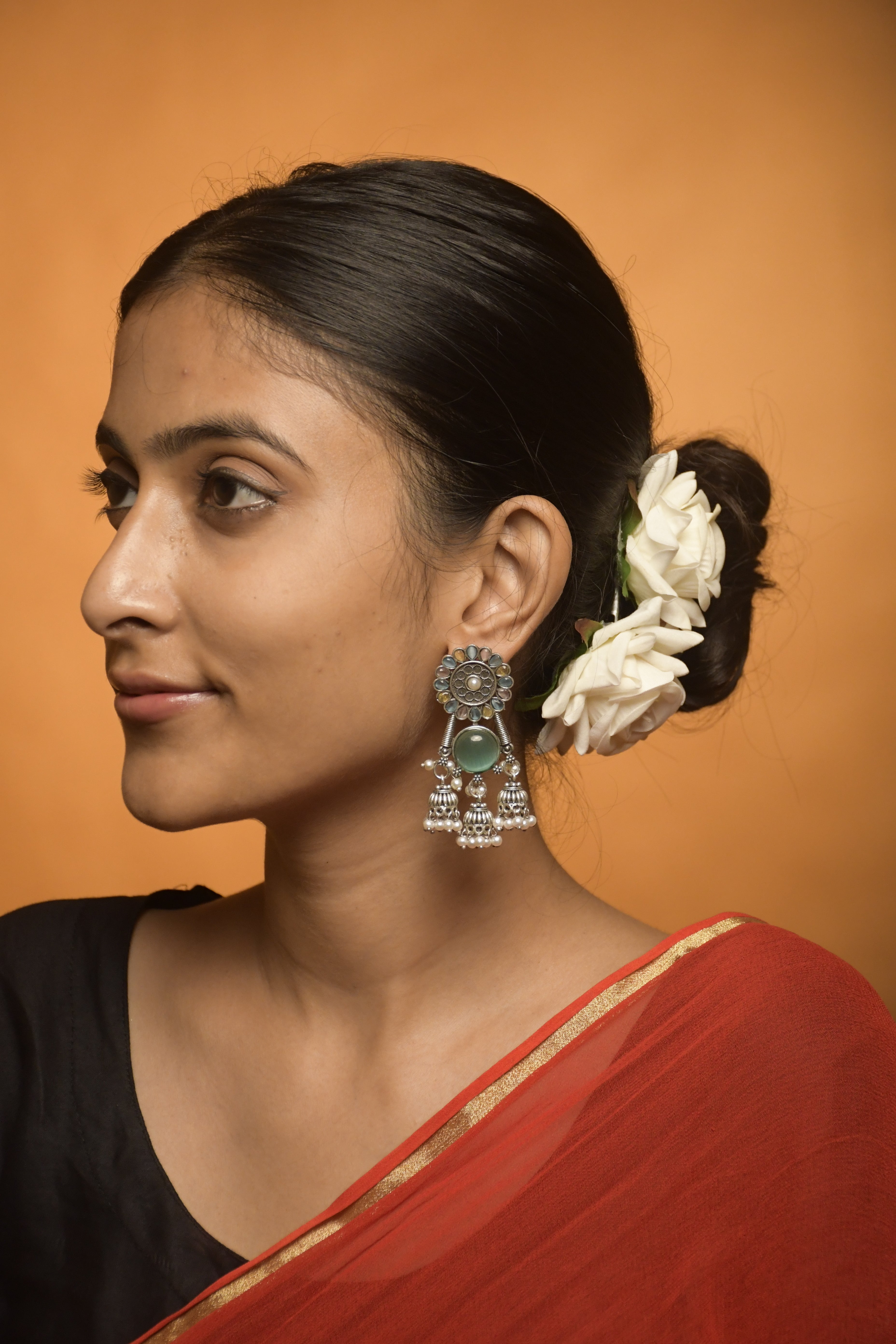 Shiya Oxidised Jhumka Earrings