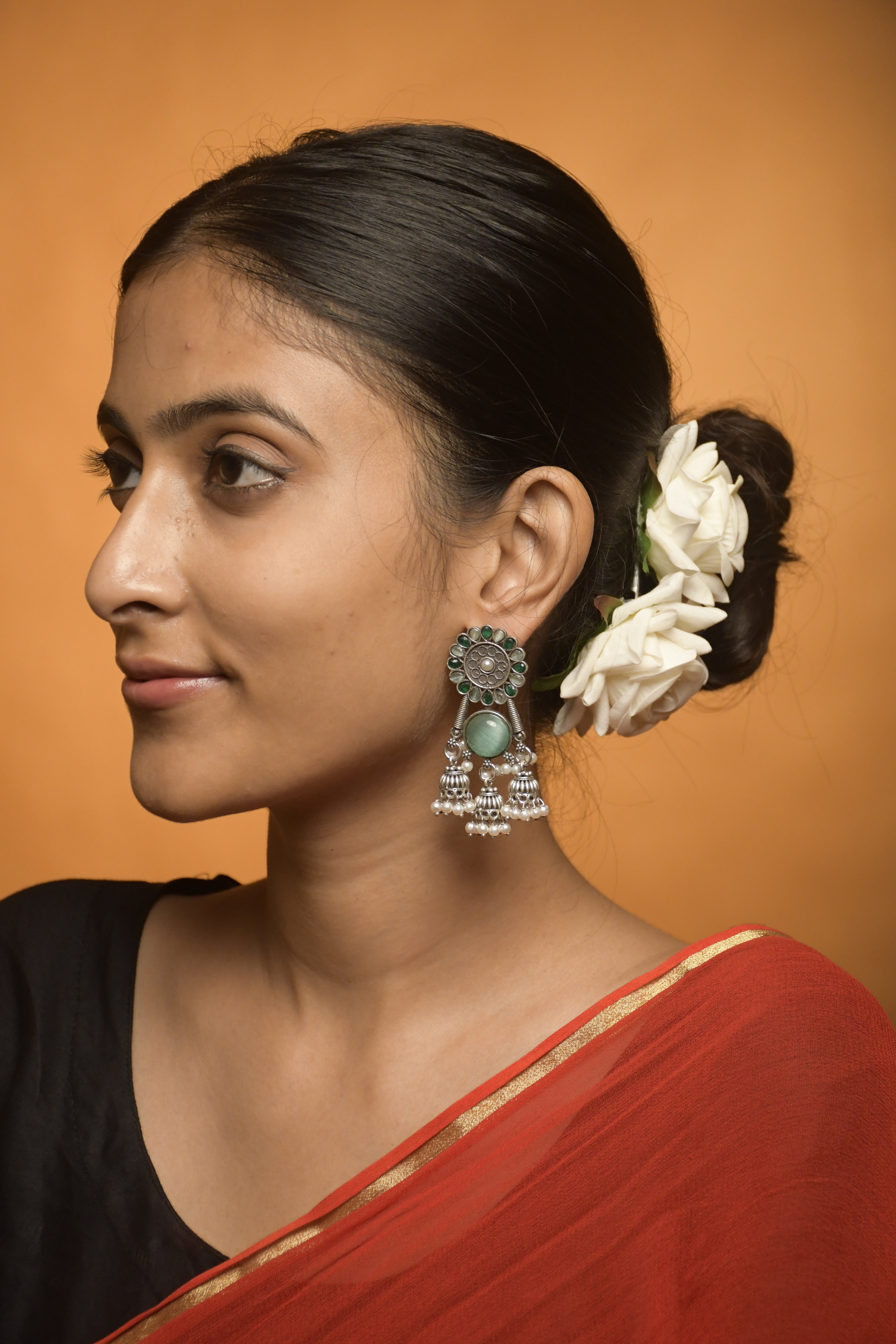 Shiya Oxidised Jhumka Earrings