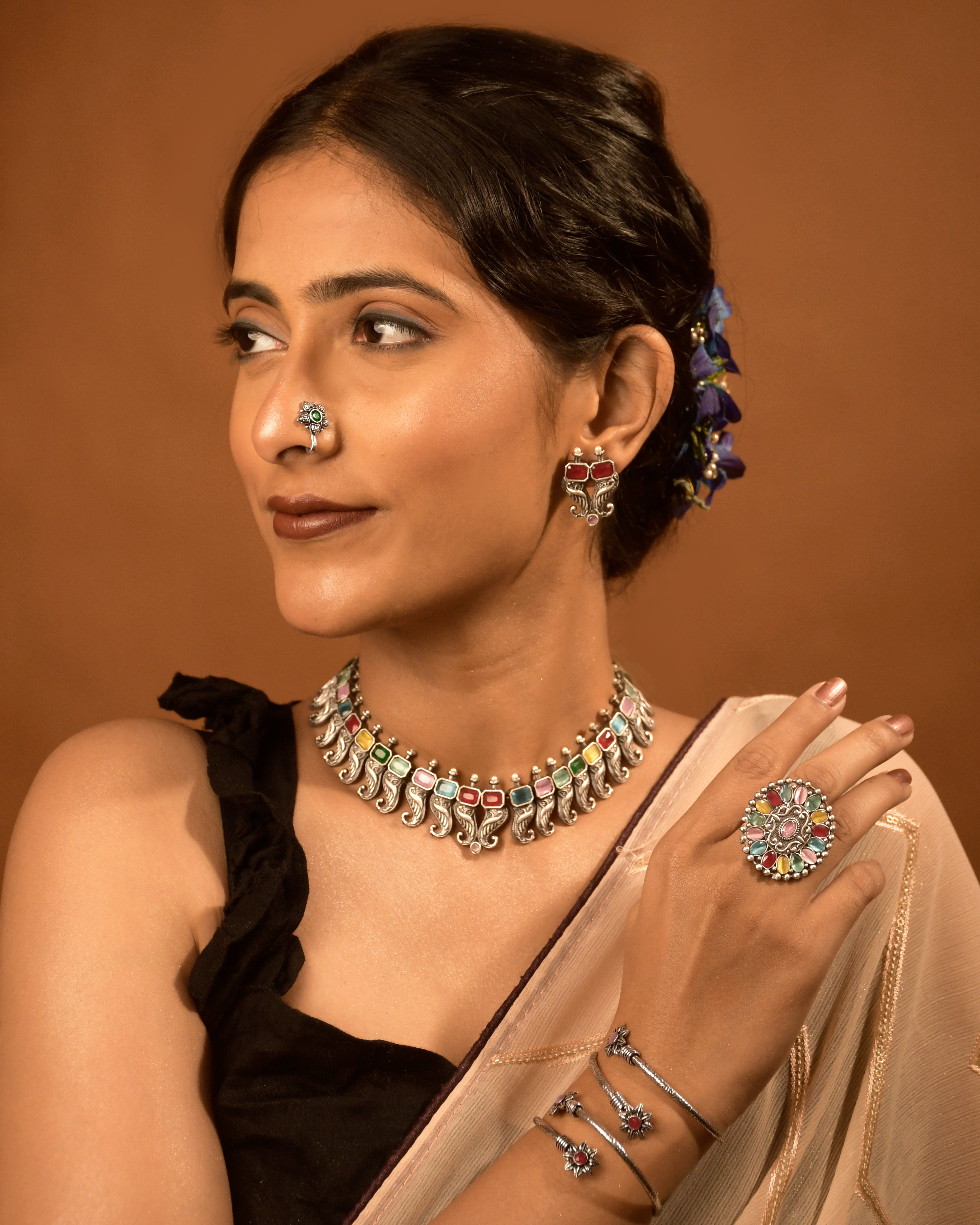 Tanvi Stone Jewellery Set Combo