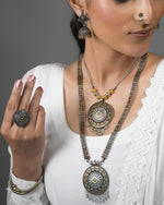 Load image into Gallery viewer, 2-TONE DOUBLE NECKLACE JEWELLERY SET COMBO