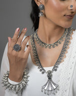 Load image into Gallery viewer, 7 Piece Flower Oxidised Jewellery Set Combo