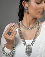 Load image into Gallery viewer, 7 Piece Flower Oxidised Jewellery Set Combo