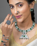 Load image into Gallery viewer, Niya Royalflash Oxidised Choker Jewellery Set Combo