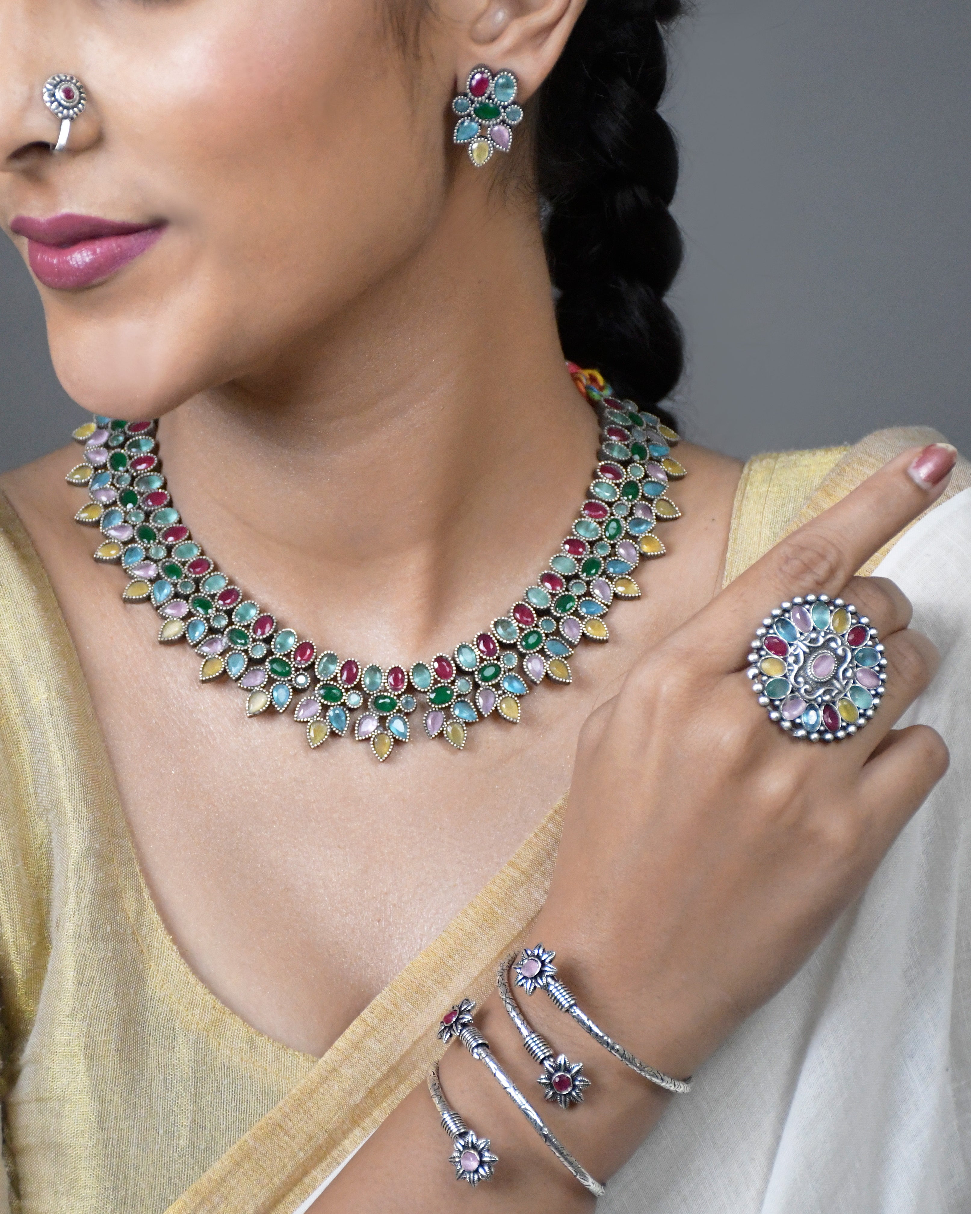 Reeva Stone Jewellery Set Combo