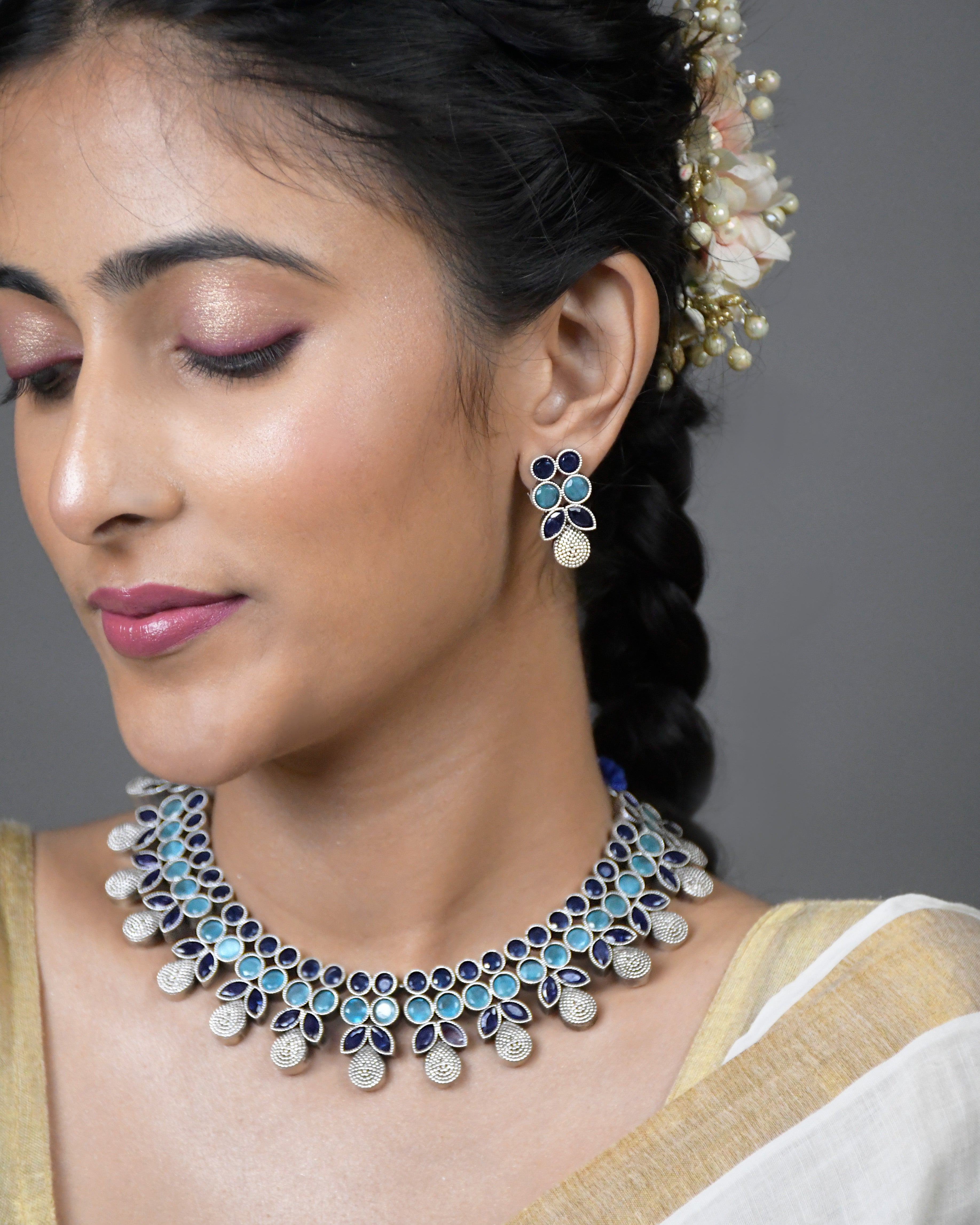 Ruby Stone Necklace Set