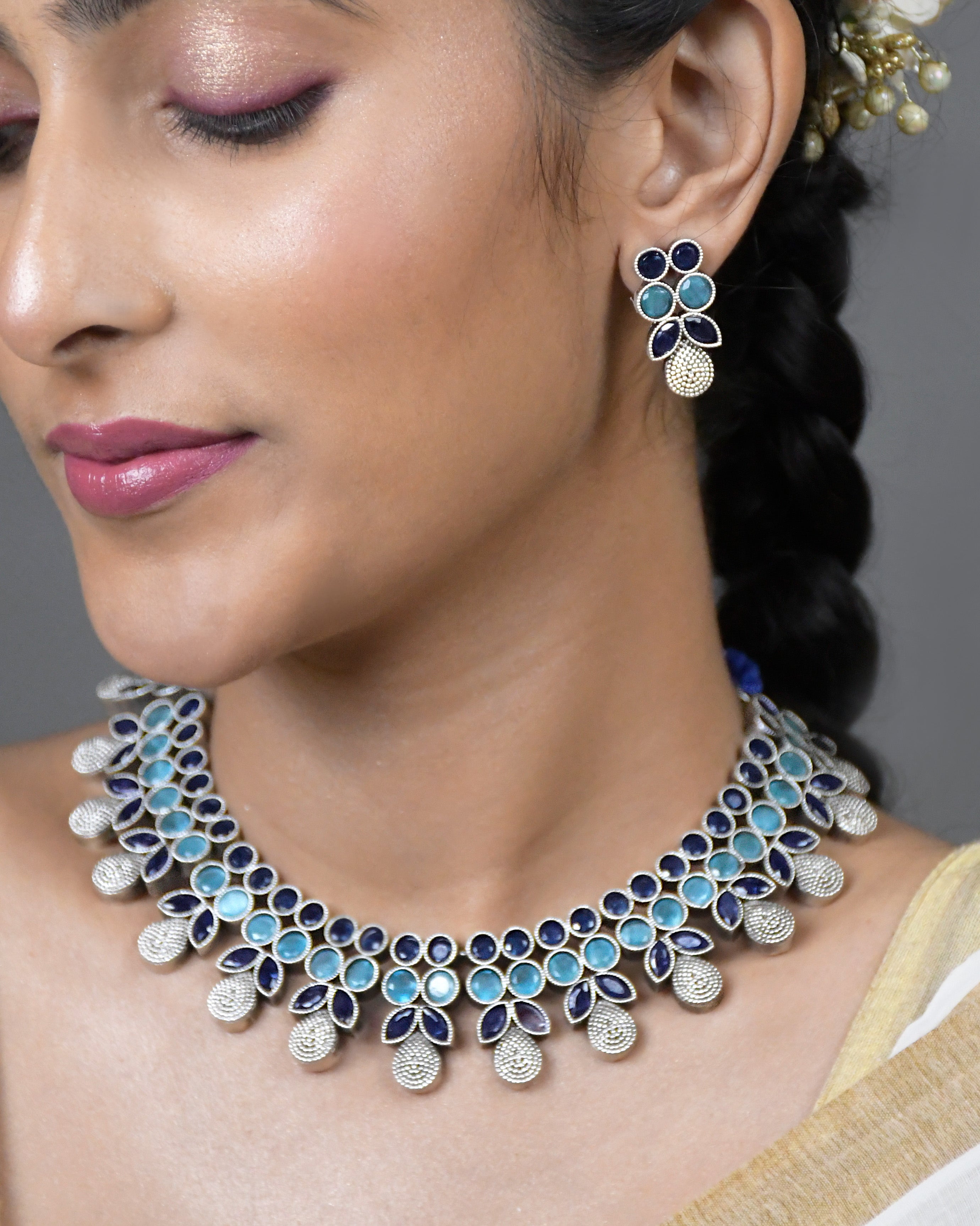 Ruby Stone Necklace Set