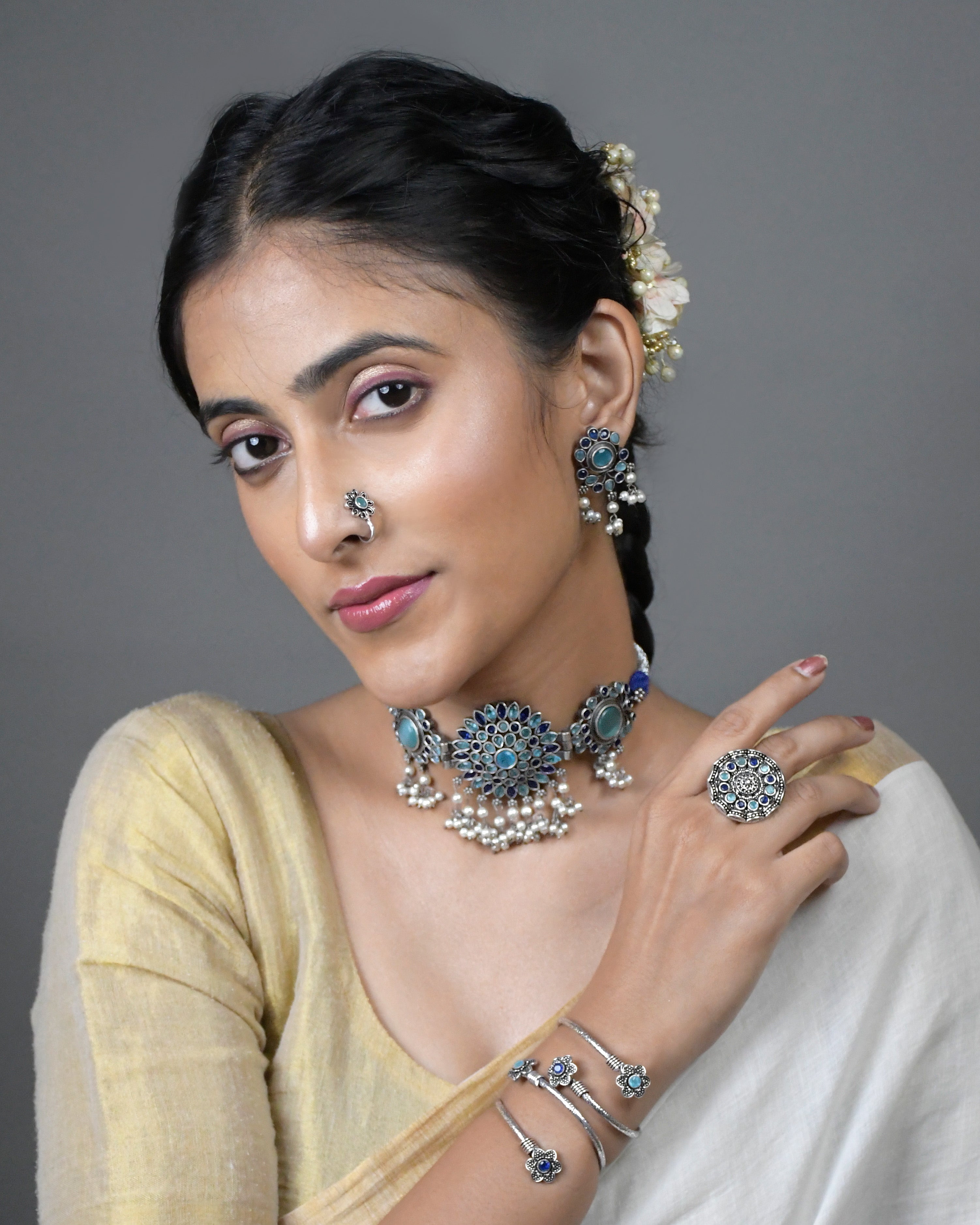 Niva Stone Jewellery Set Combo
