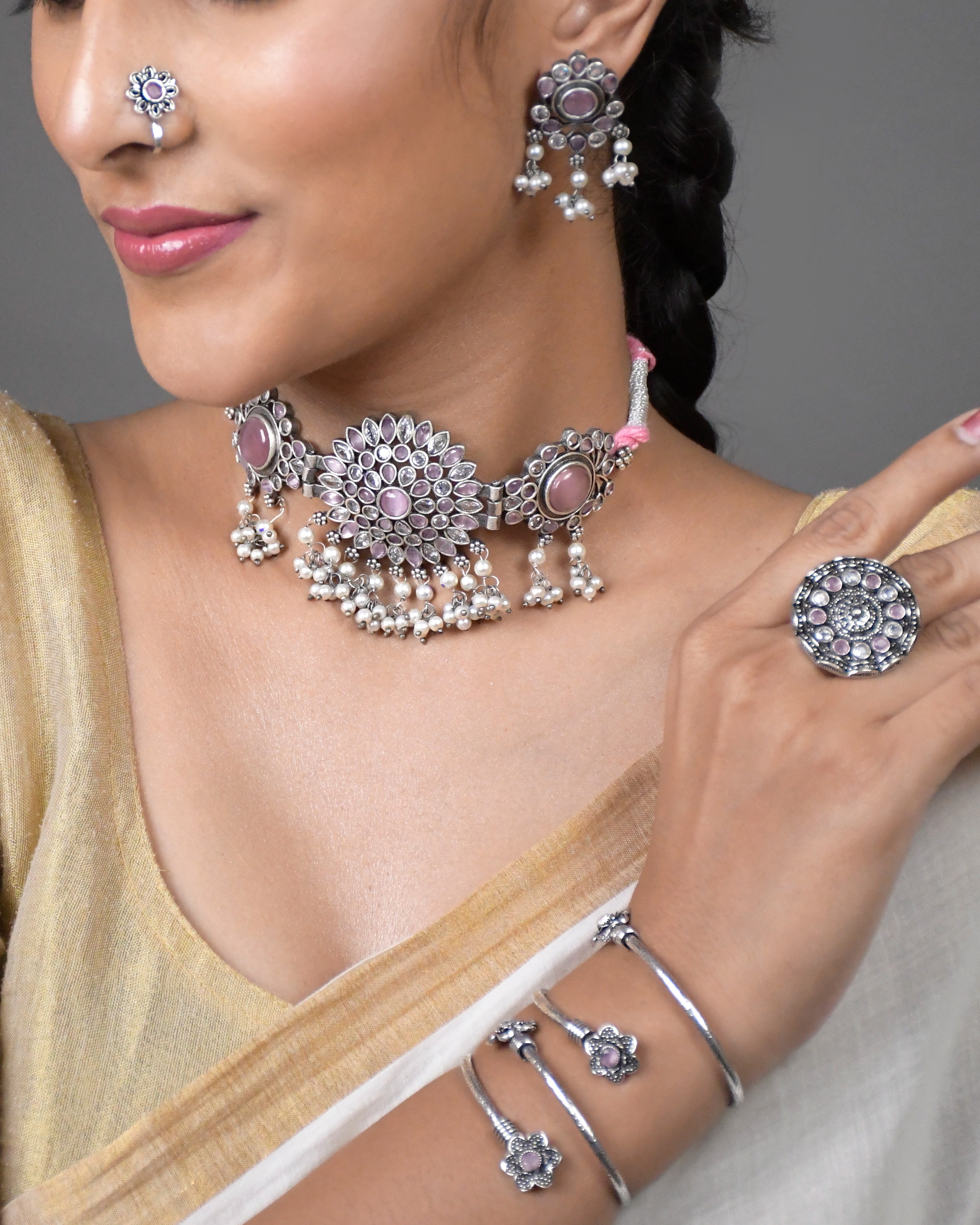 Niva Stone Jewellery Set Combo