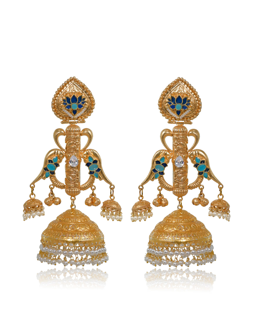 Azure Golden Earrings