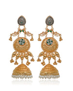 Load image into Gallery viewer, Ridhima Golden Earrings