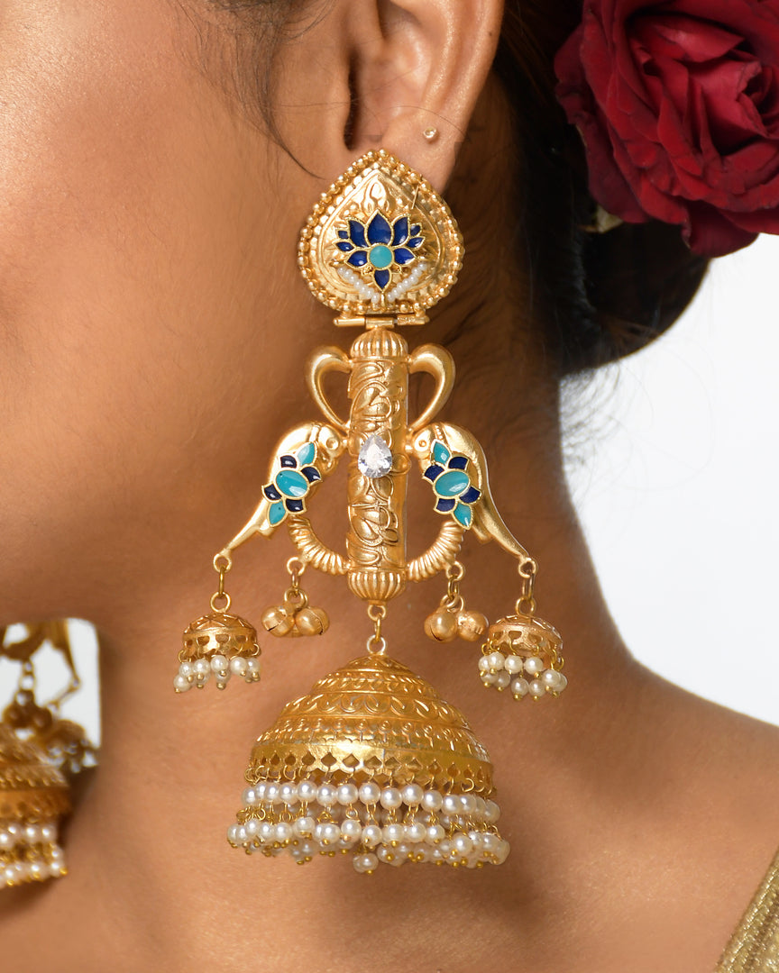 Azure Golden Earrings