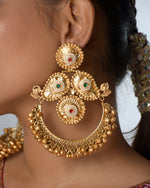Load image into Gallery viewer, Rajeshwari Golden Earrings