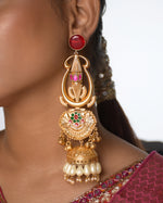 Load image into Gallery viewer, Crimson Golden Earrings