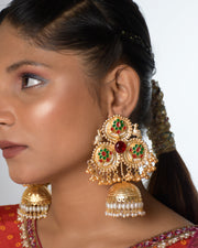 Gajranni Golden Earrings