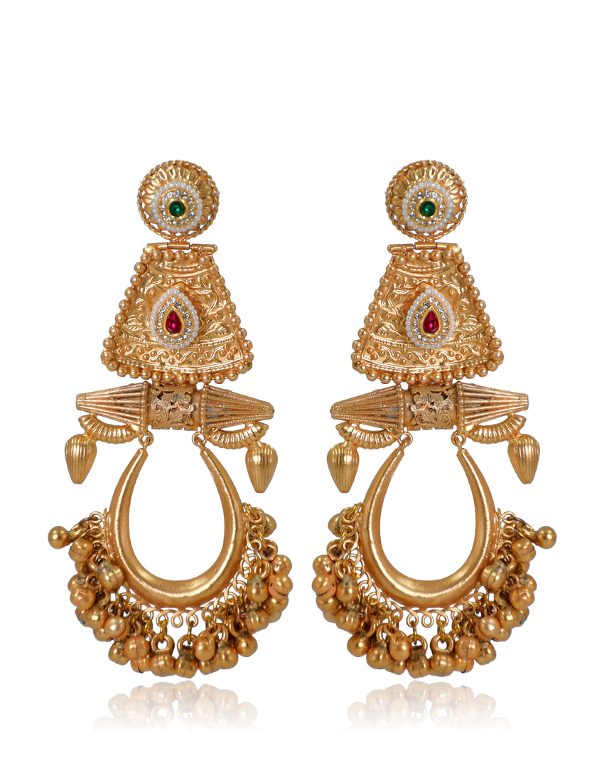 Mayuri Golden Earrings
