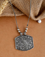 Load image into Gallery viewer, OXIDISED SILVER CHAIN PENDANT