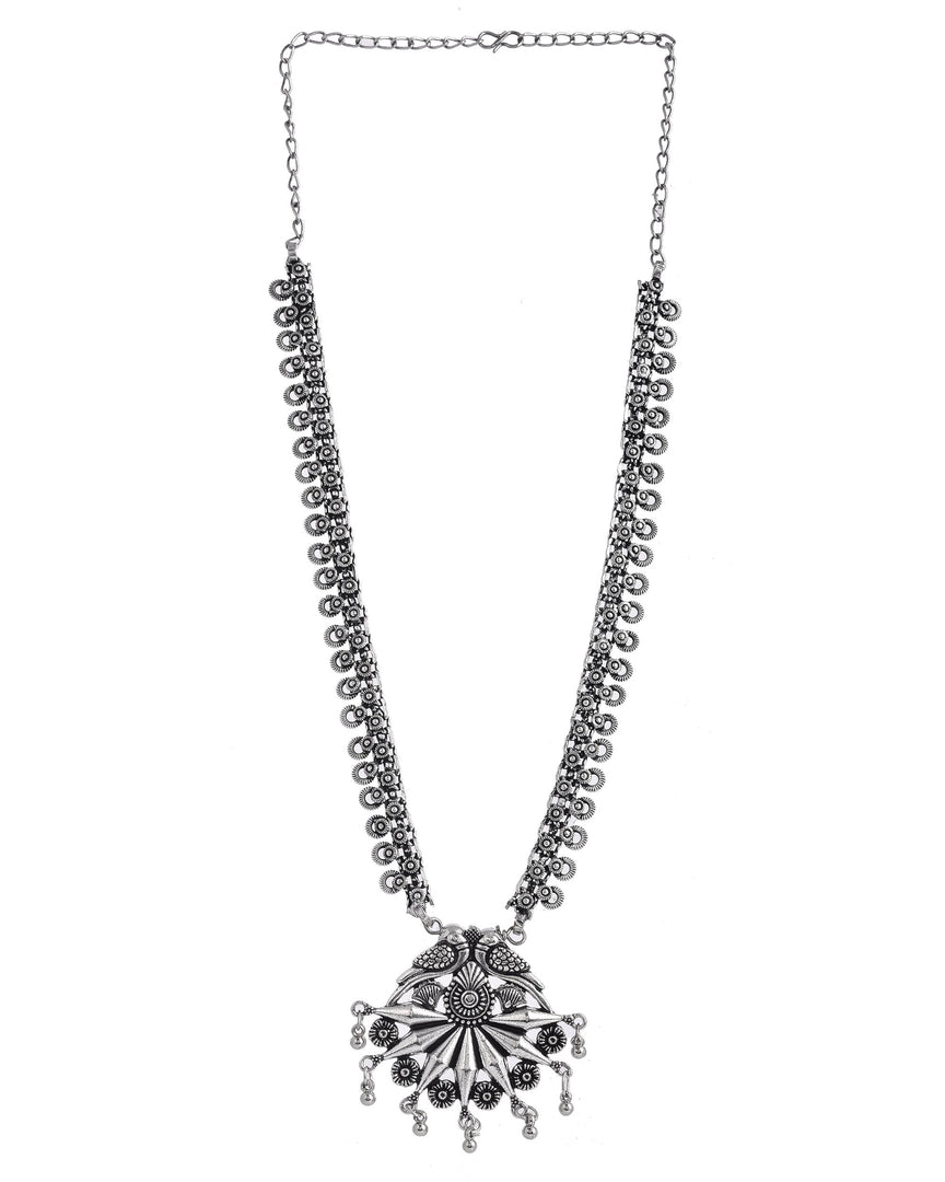OXIDISED SPRING CHAIN PENDANT NECKLACE