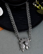 Load image into Gallery viewer, OXIDISED SPRING CHAIN PENDANT NECKLACE