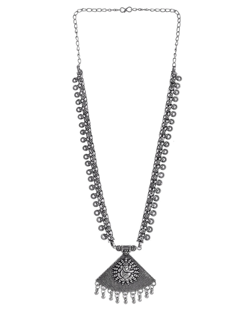 OXIDISED SPRING CHAIN PENDANT NECKLACE