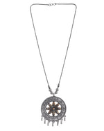 Load image into Gallery viewer, OXIDISED DUAL TONE CHAIN PENDANT