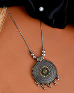 Load image into Gallery viewer, OXIDISED DUAL TONE CHAIN PENDANT