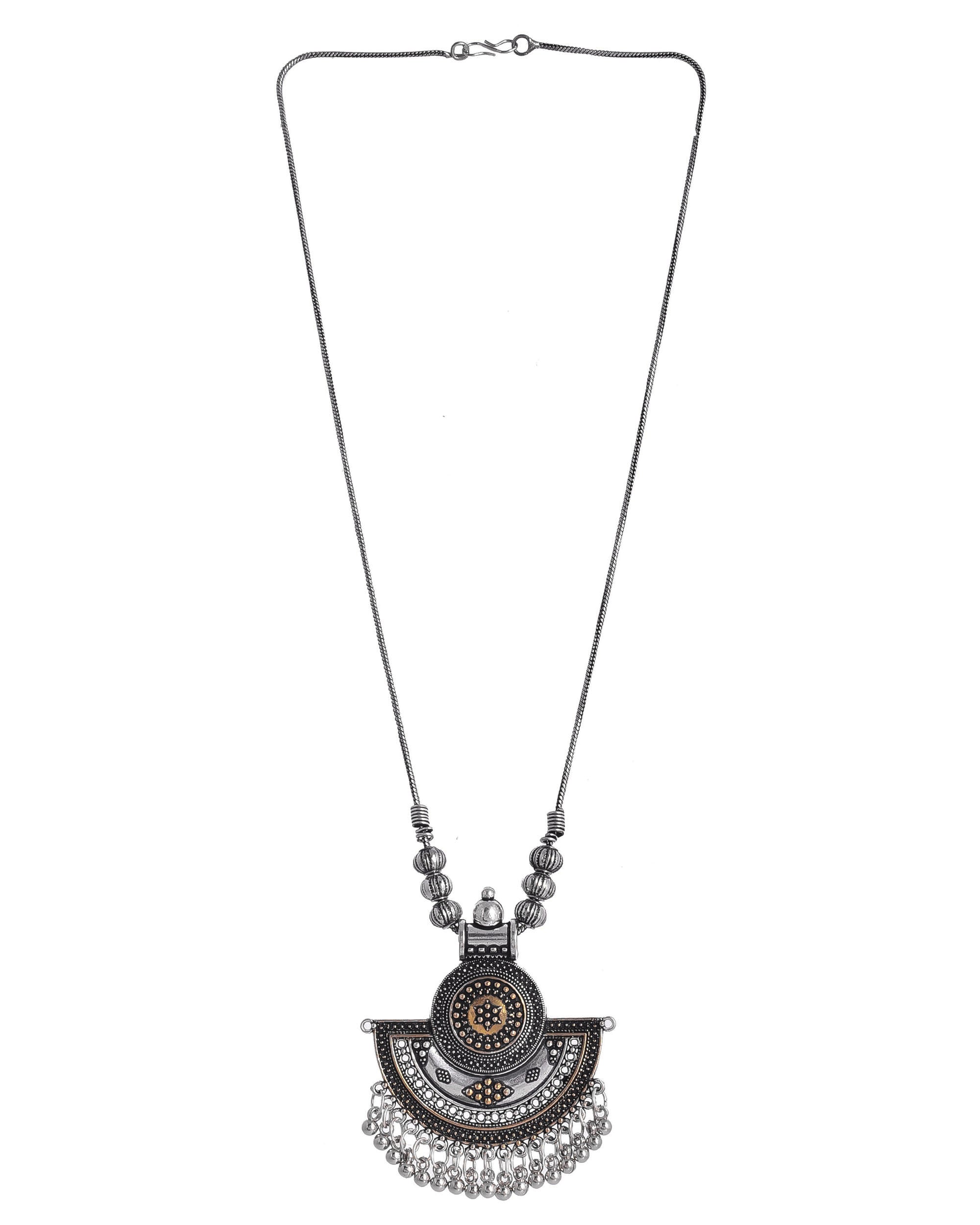 OXIDISED DUAL TONE CHAIN PENDANT