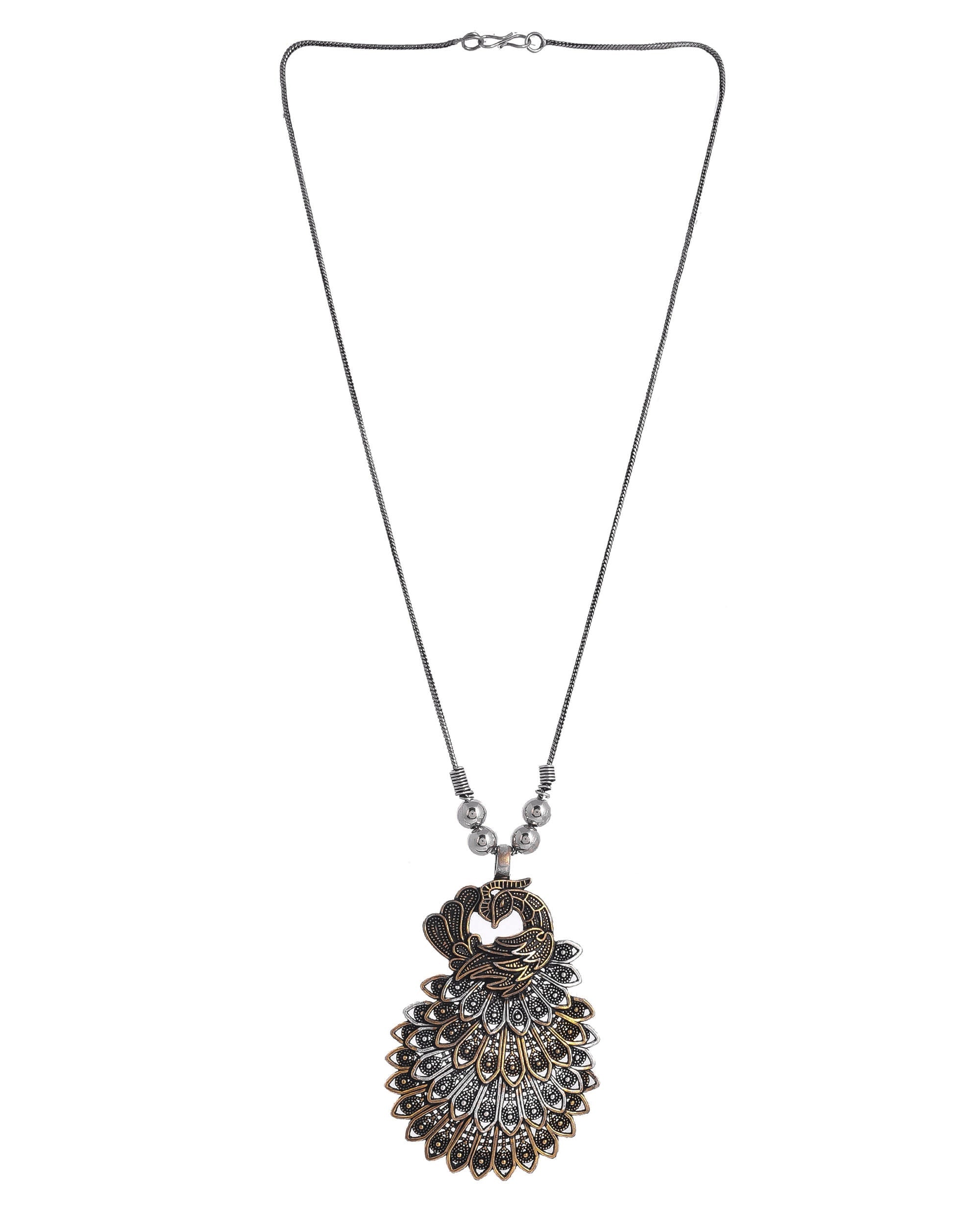 OXIDISED DUAL TONE CHAIN PENDANT