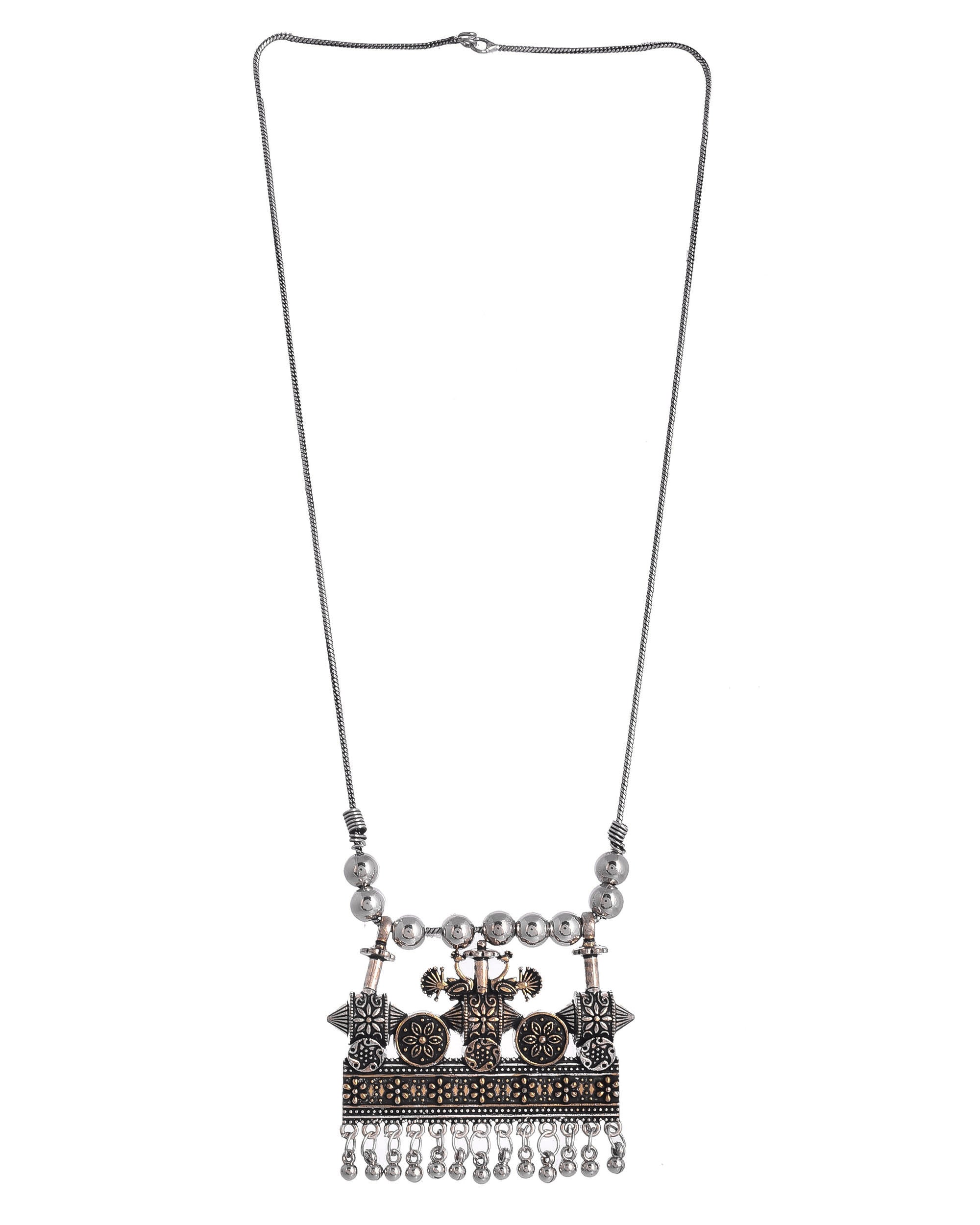 OXIDISED DUAL TONE CHAIN PENDANT