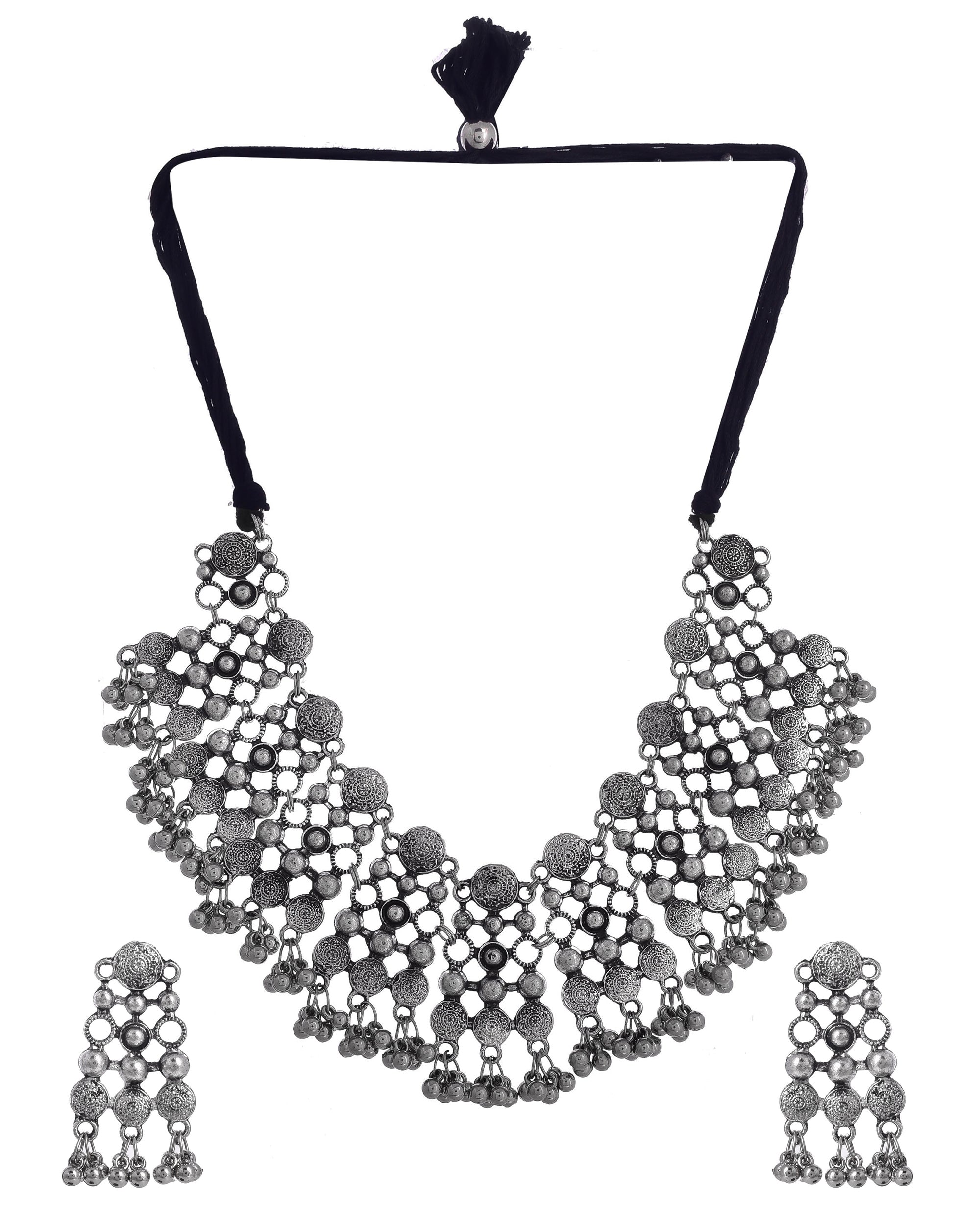 TANIA Brass Silver Jewellery Set