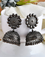 Load image into Gallery viewer, BIG BLACK DESIGNER JHUMKA