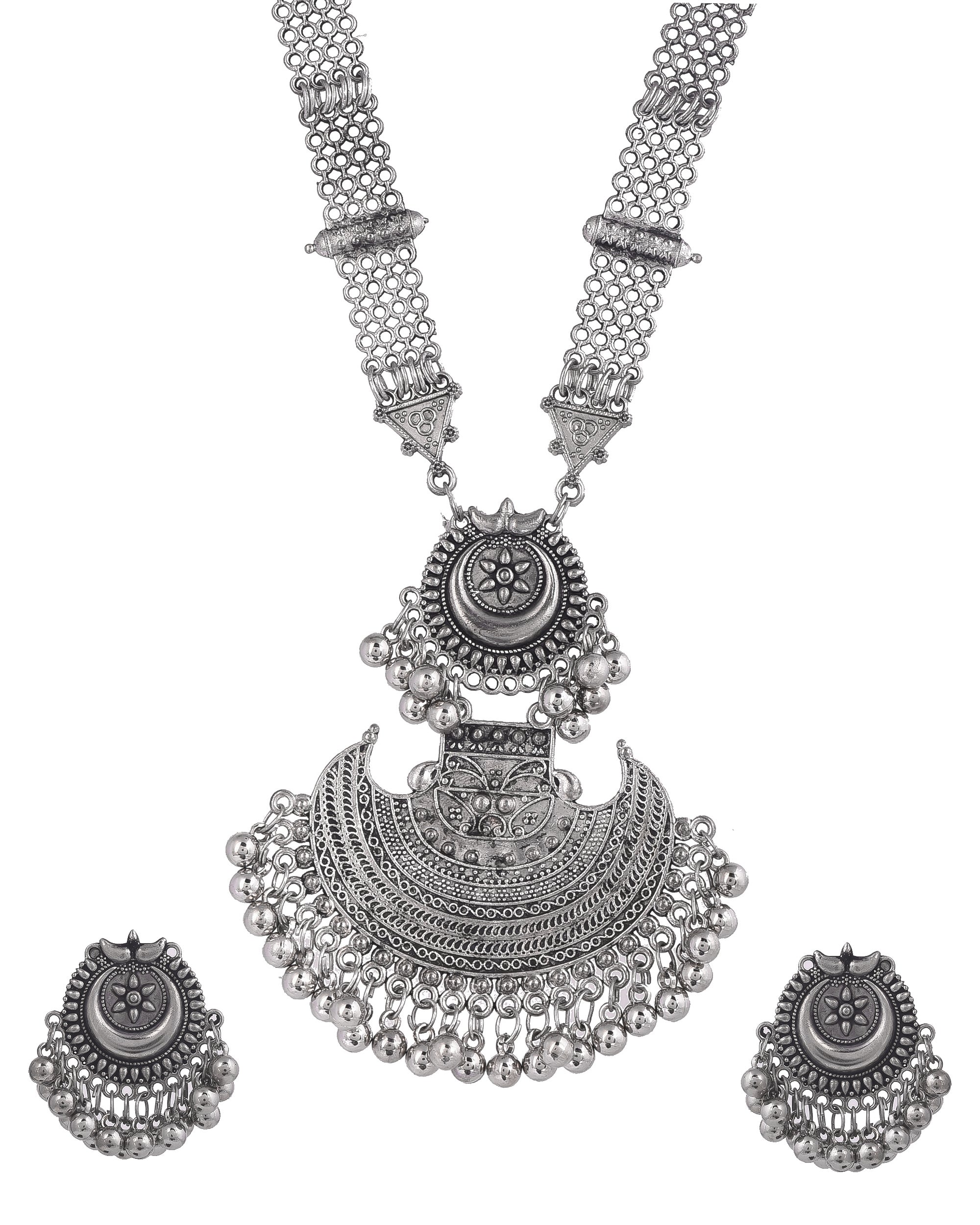 TIARA Oxidised Silver Jewellery Set