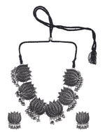 Load image into Gallery viewer, Oxidised Lotus Choker Necklace