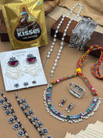Load image into Gallery viewer, Ethnic Elegance Rakshabandhan Oxidized Jewellery Gift Hamper – Rakshabandhan Special
