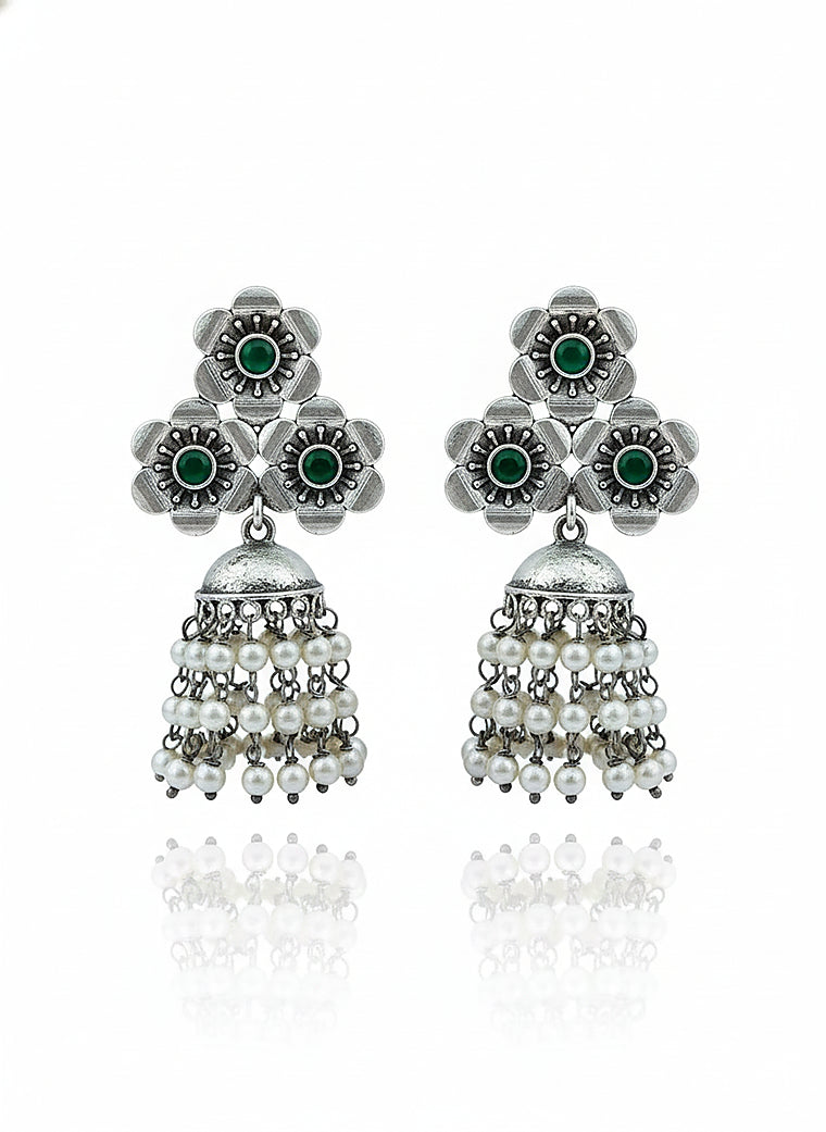 Charmi Jhumka Stone Earrings