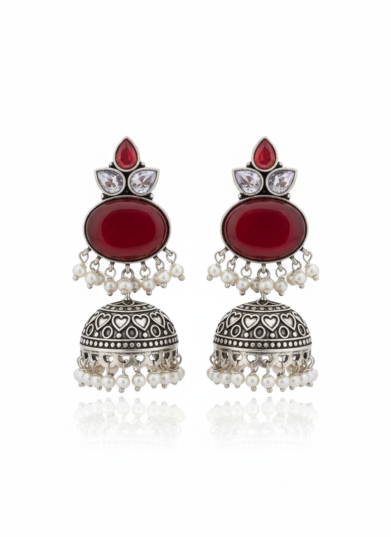 Anya Jhumka Stone Earrings