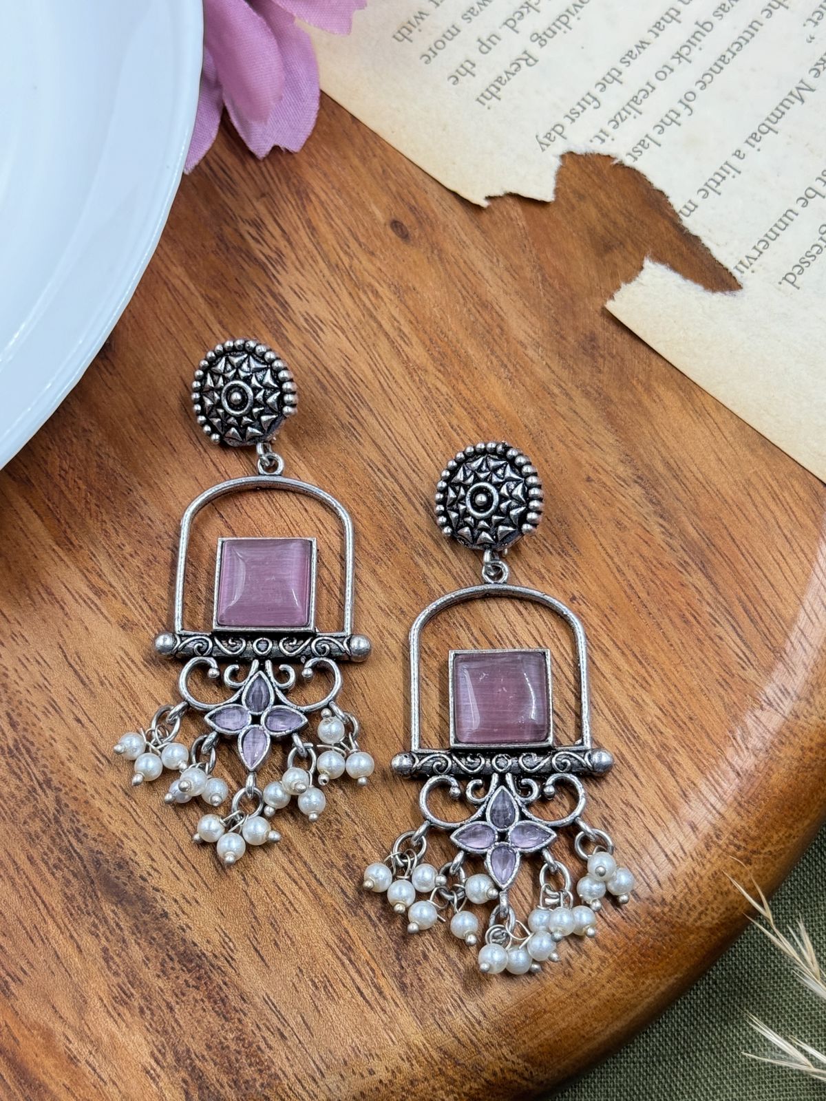 CORAL DANGLER EARRINGS