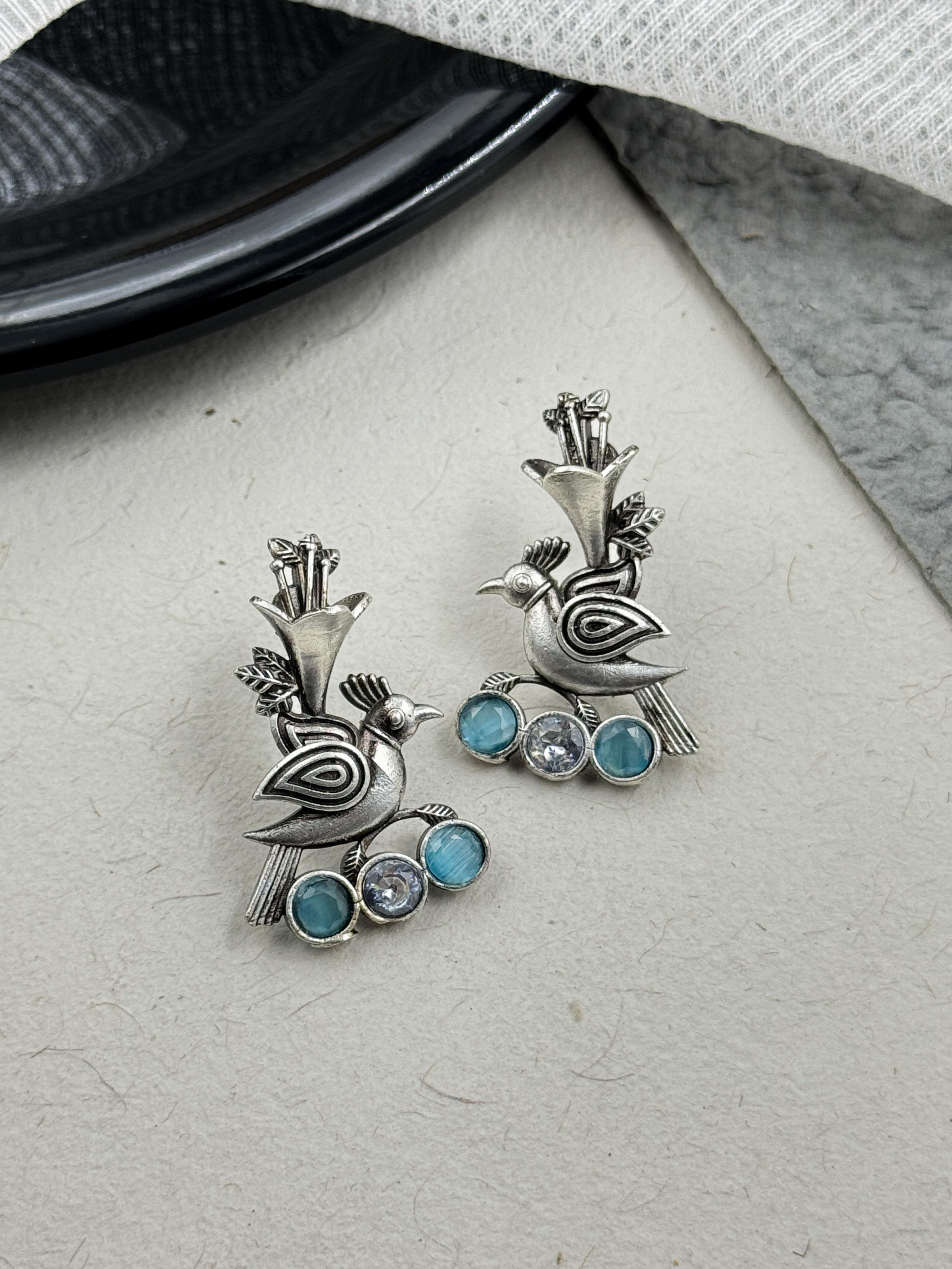 JENNY OXIDISED STUDS EARRINGS