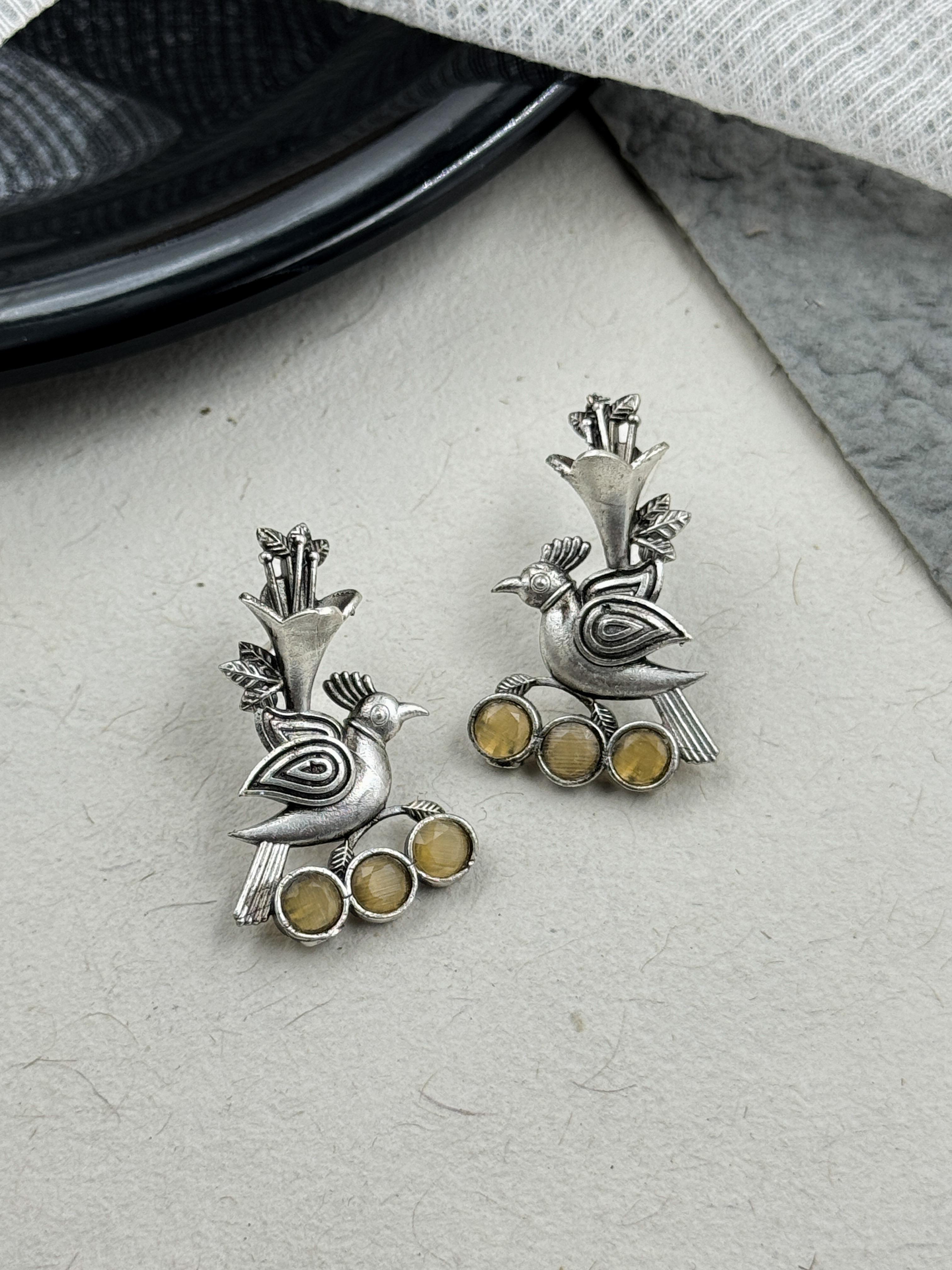 JENNY OXIDISED STUDS EARRINGS