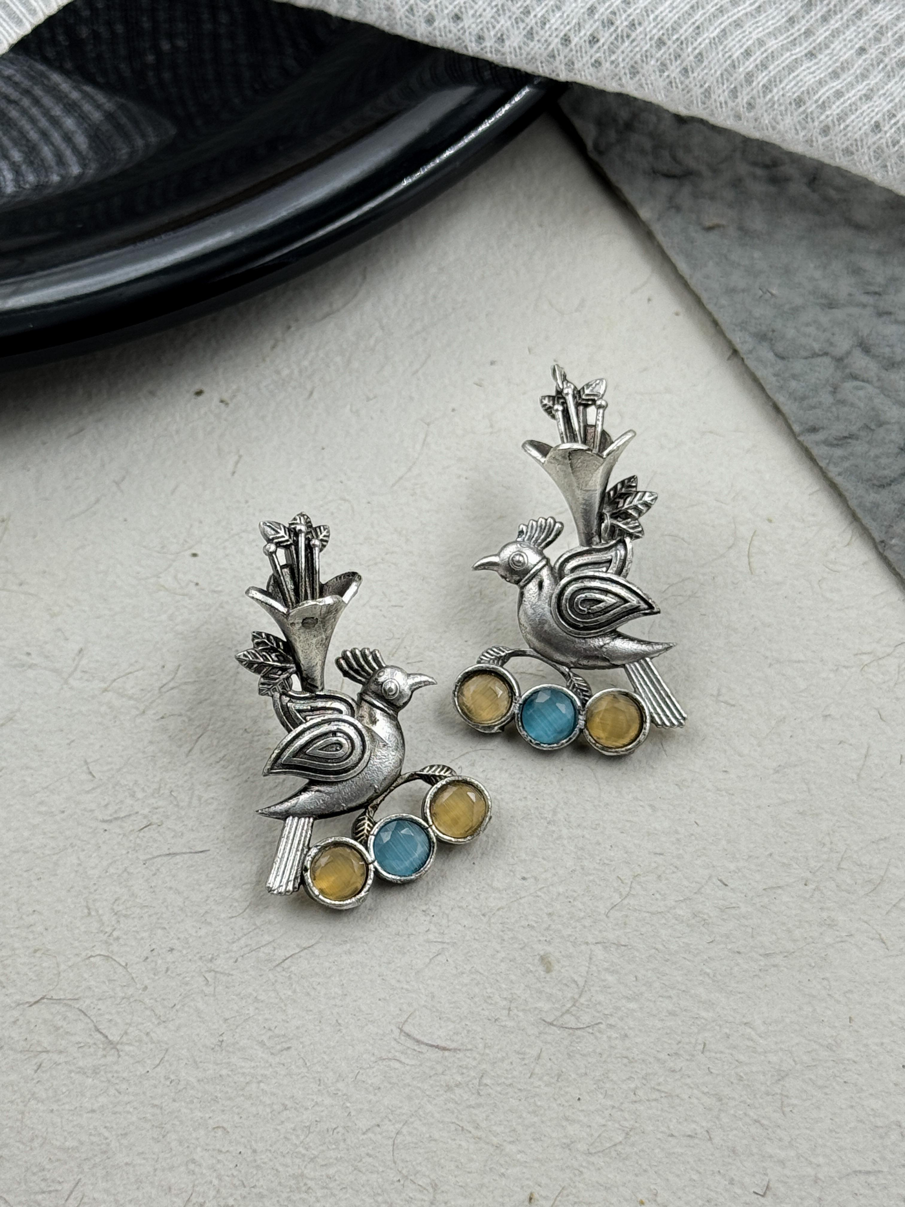 JENNY OXIDISED STUDS EARRINGS