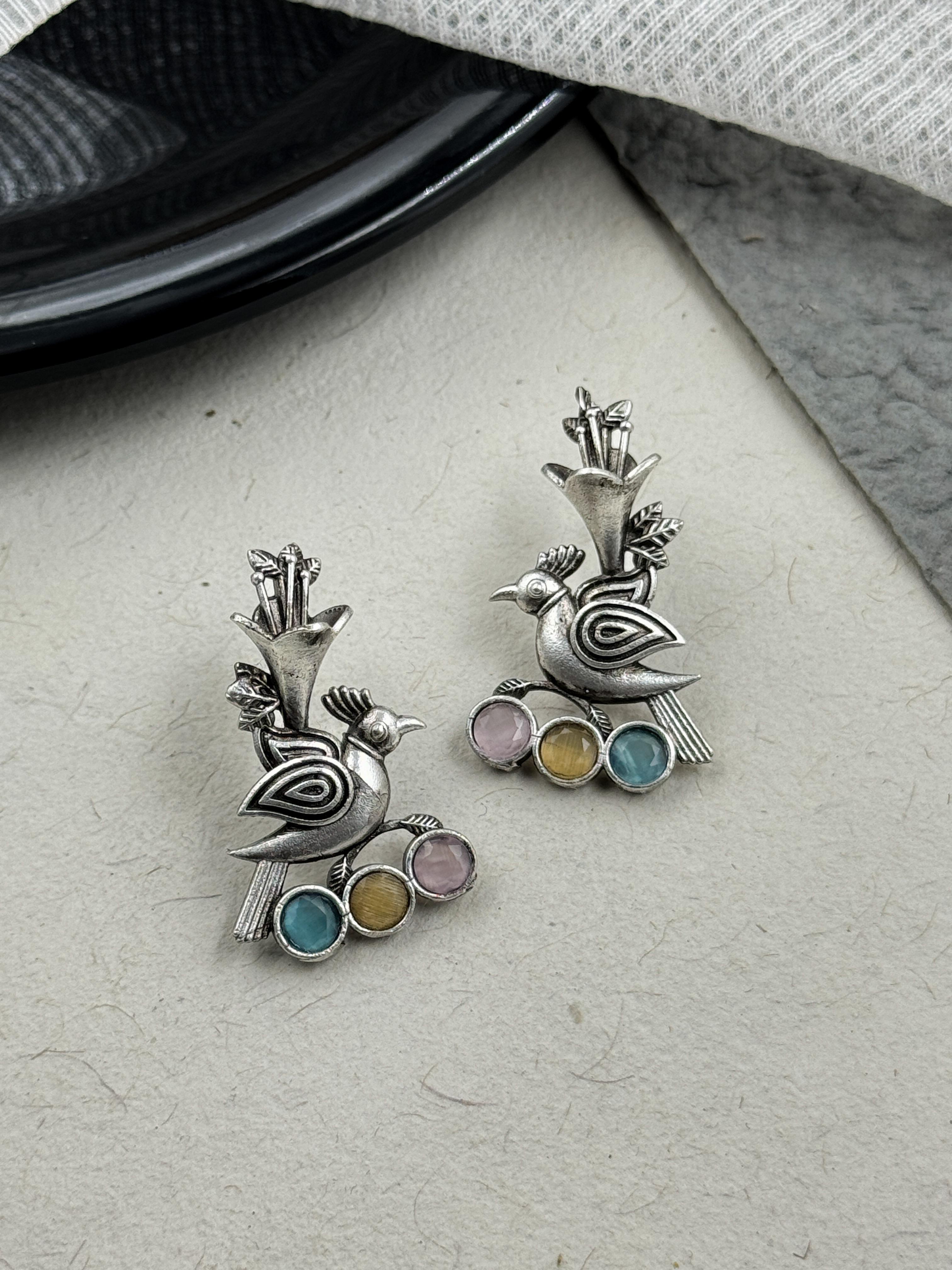 JENNY OXIDISED STUDS EARRINGS