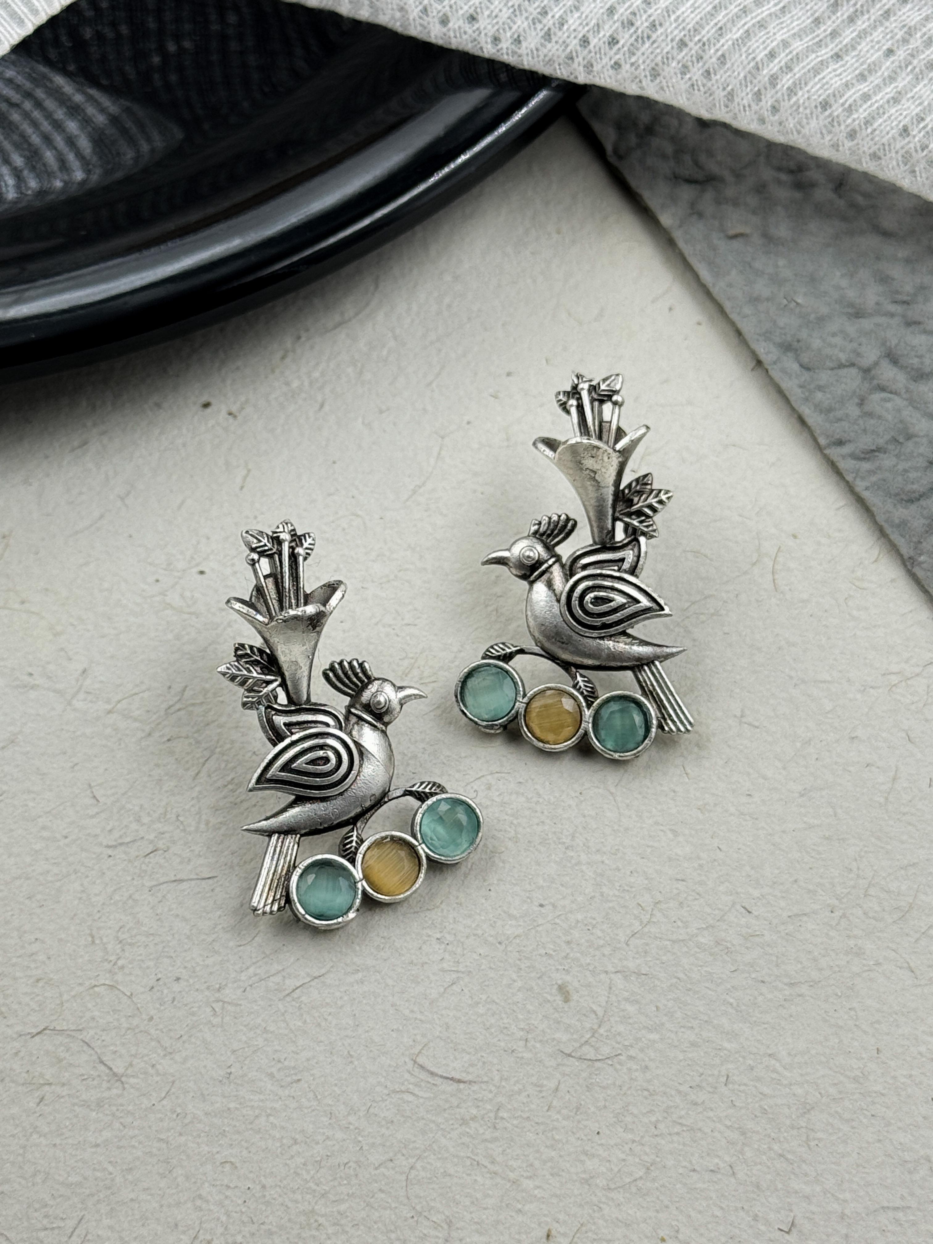 JENNY OXIDISED STUDS EARRINGS