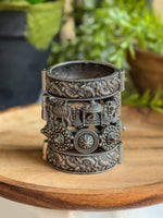 Load image into Gallery viewer, VAMIKA SILVER LOOK ALIKE BANGLE STACK