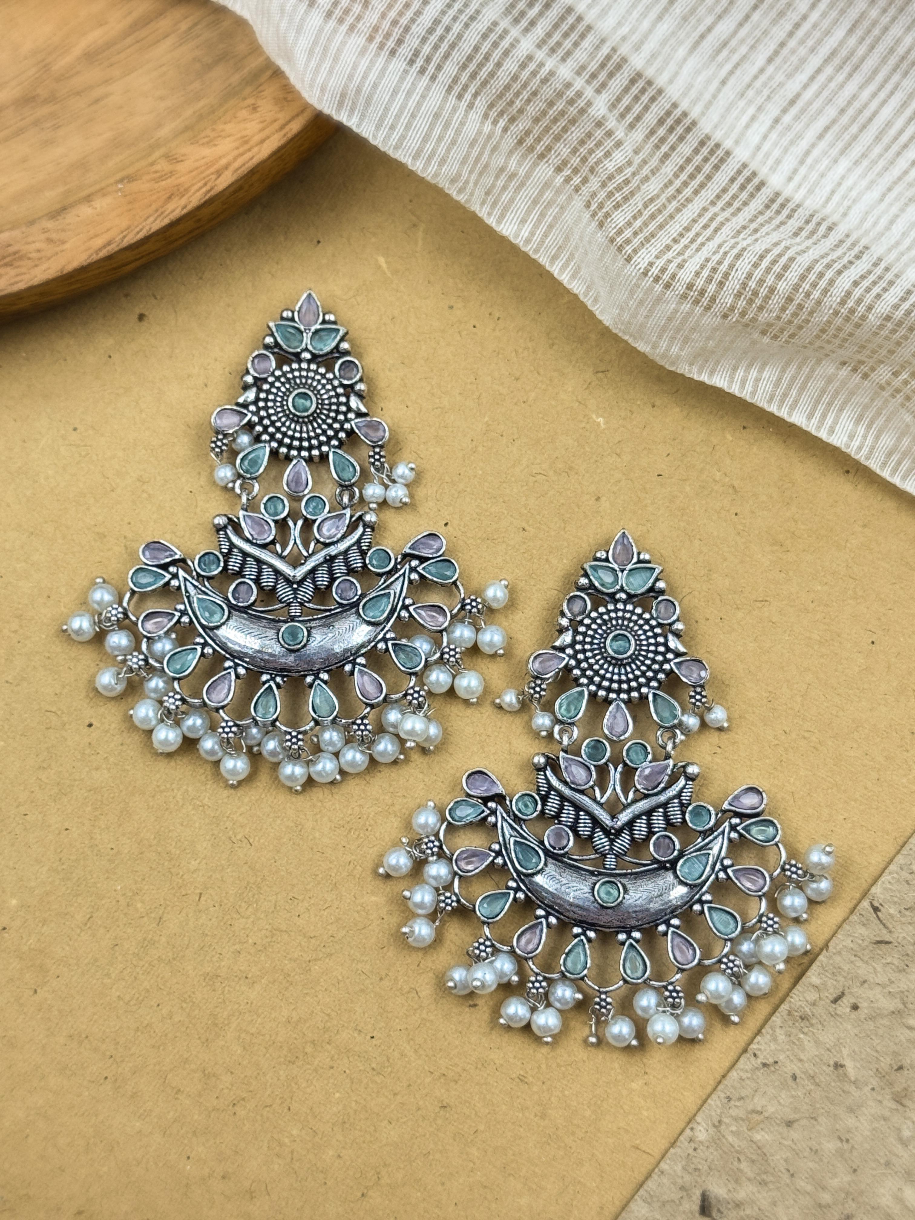 ANIKA OXIDISED DANGLER EARRINGS