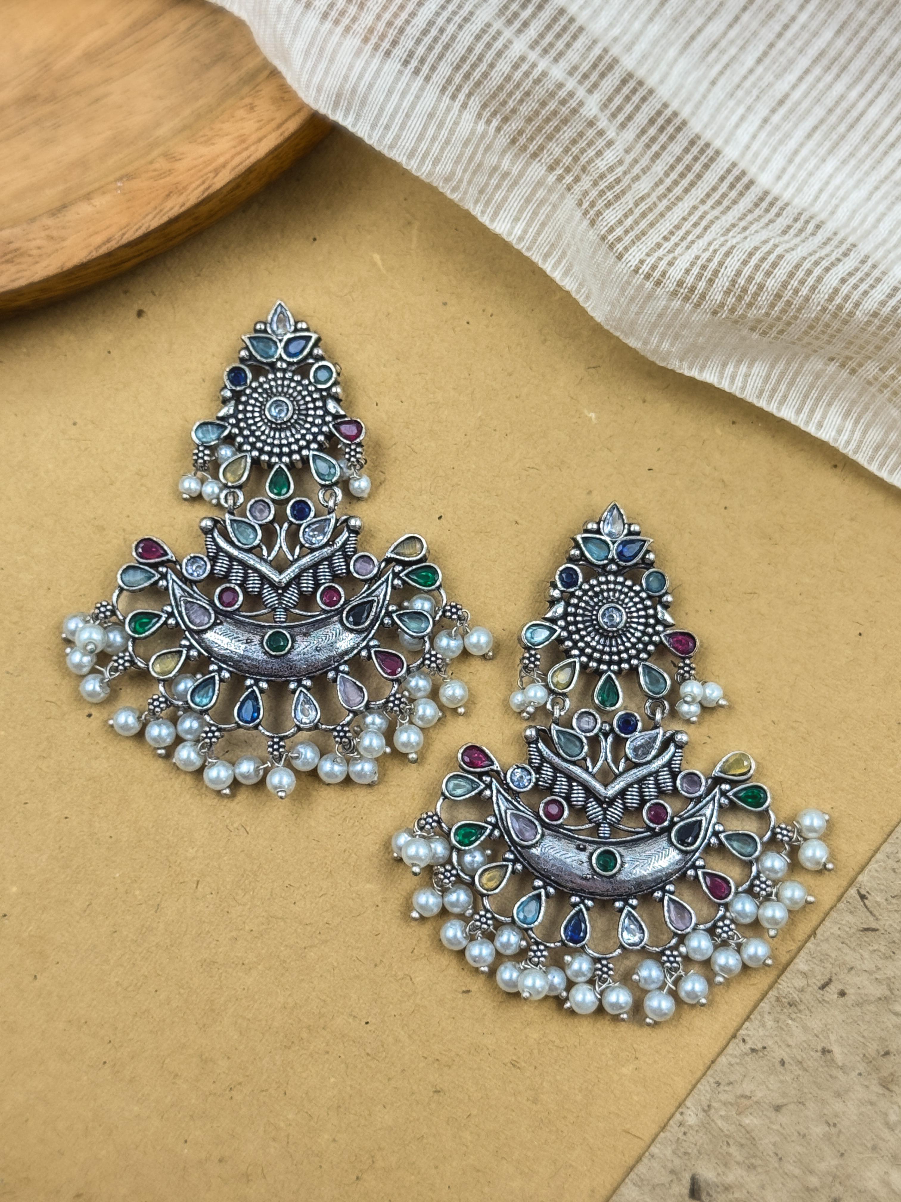 ANIKA OXIDISED DANGLER EARRINGS