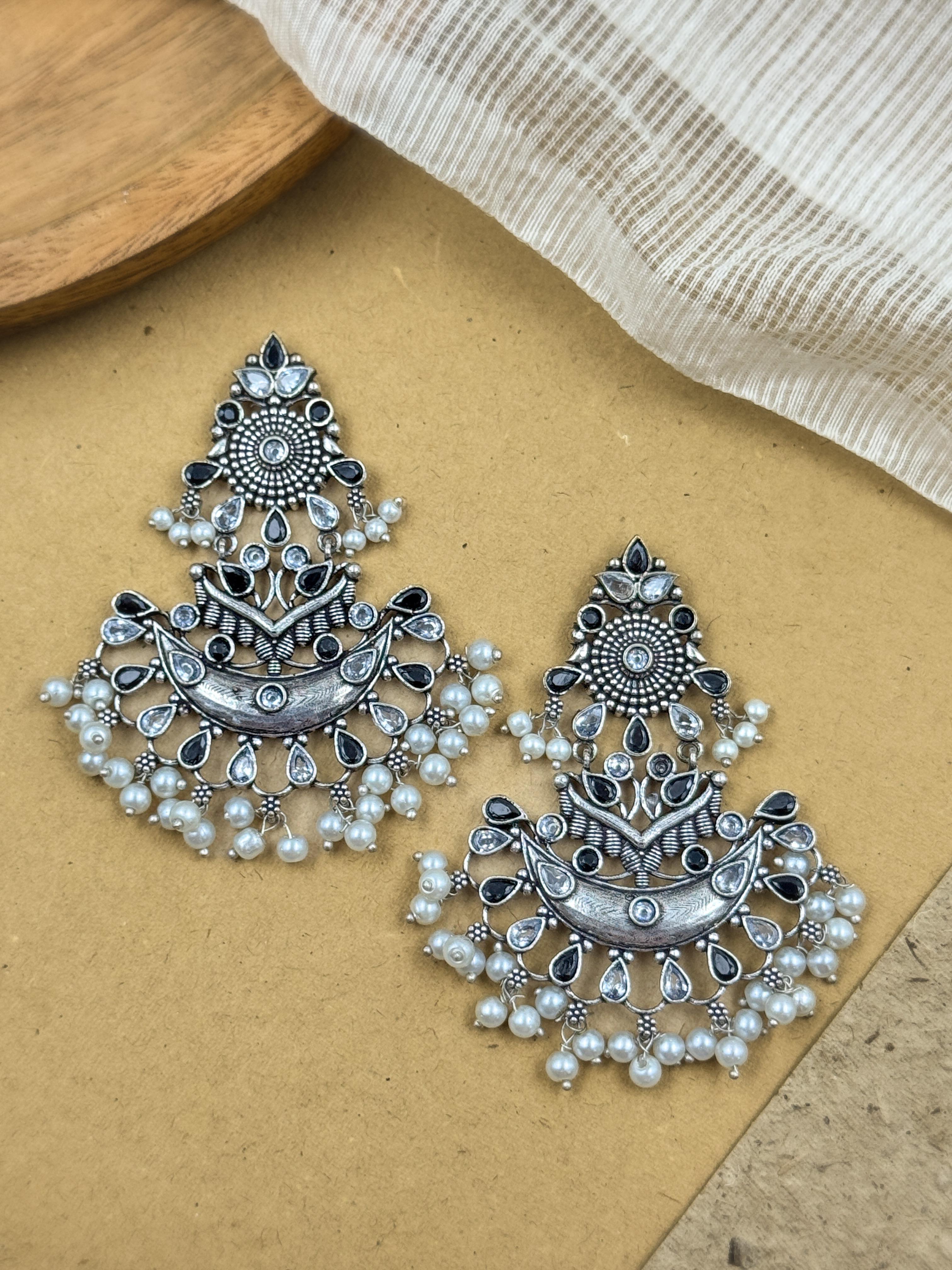 ANIKA OXIDISED DANGLER EARRINGS