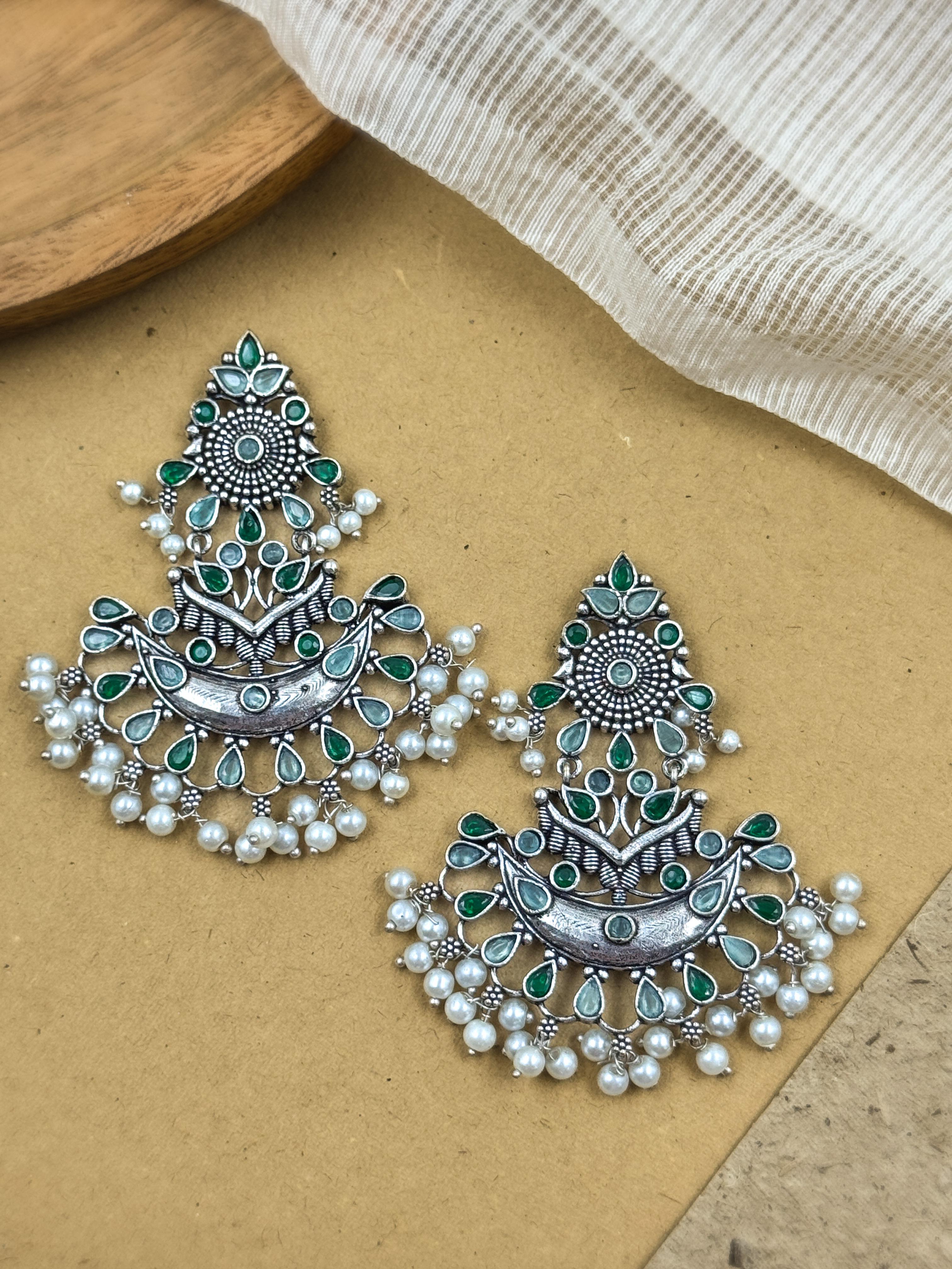 ANIKA OXIDISED DANGLER EARRINGS