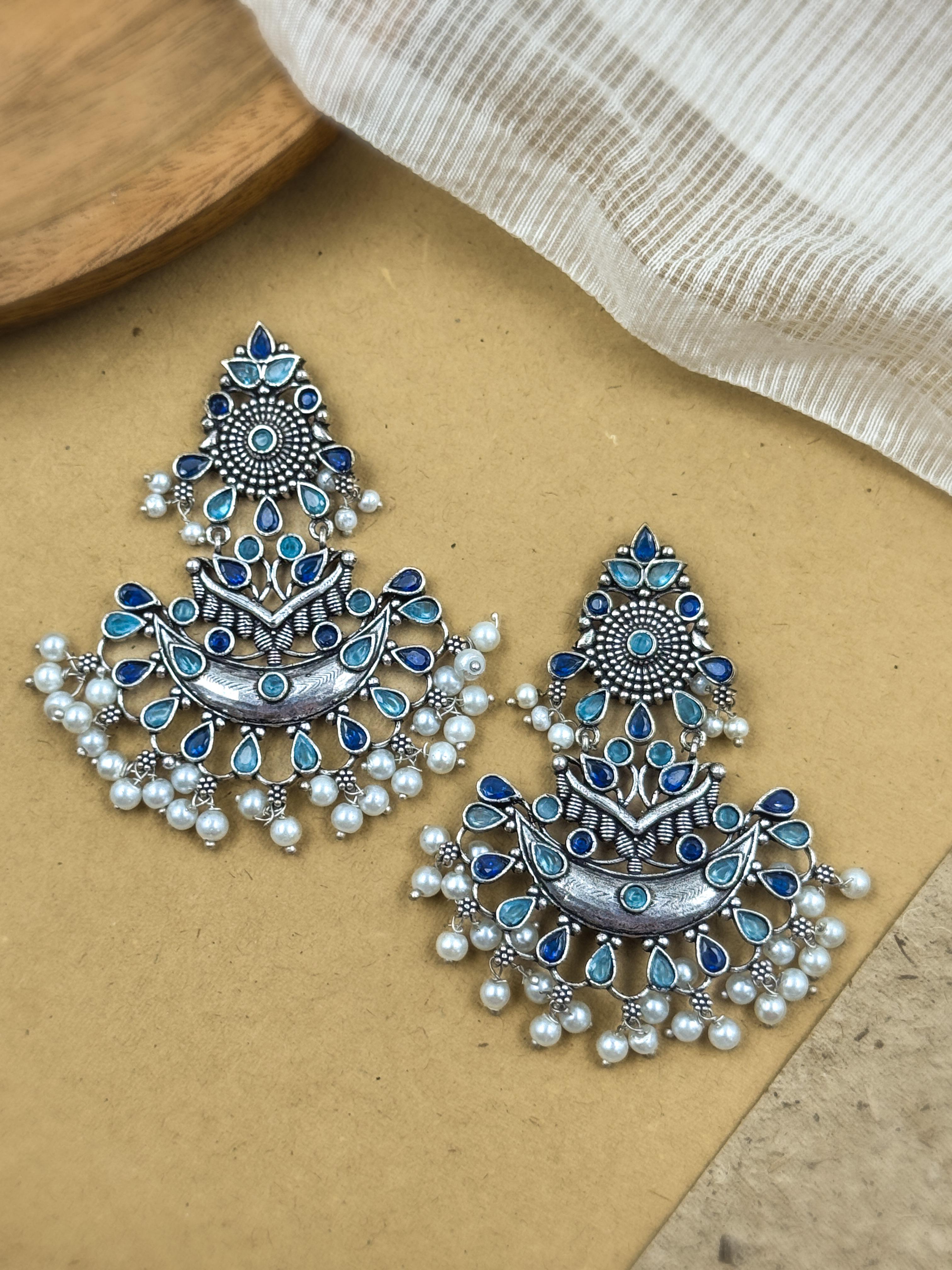 ANIKA OXIDISED DANGLER EARRINGS