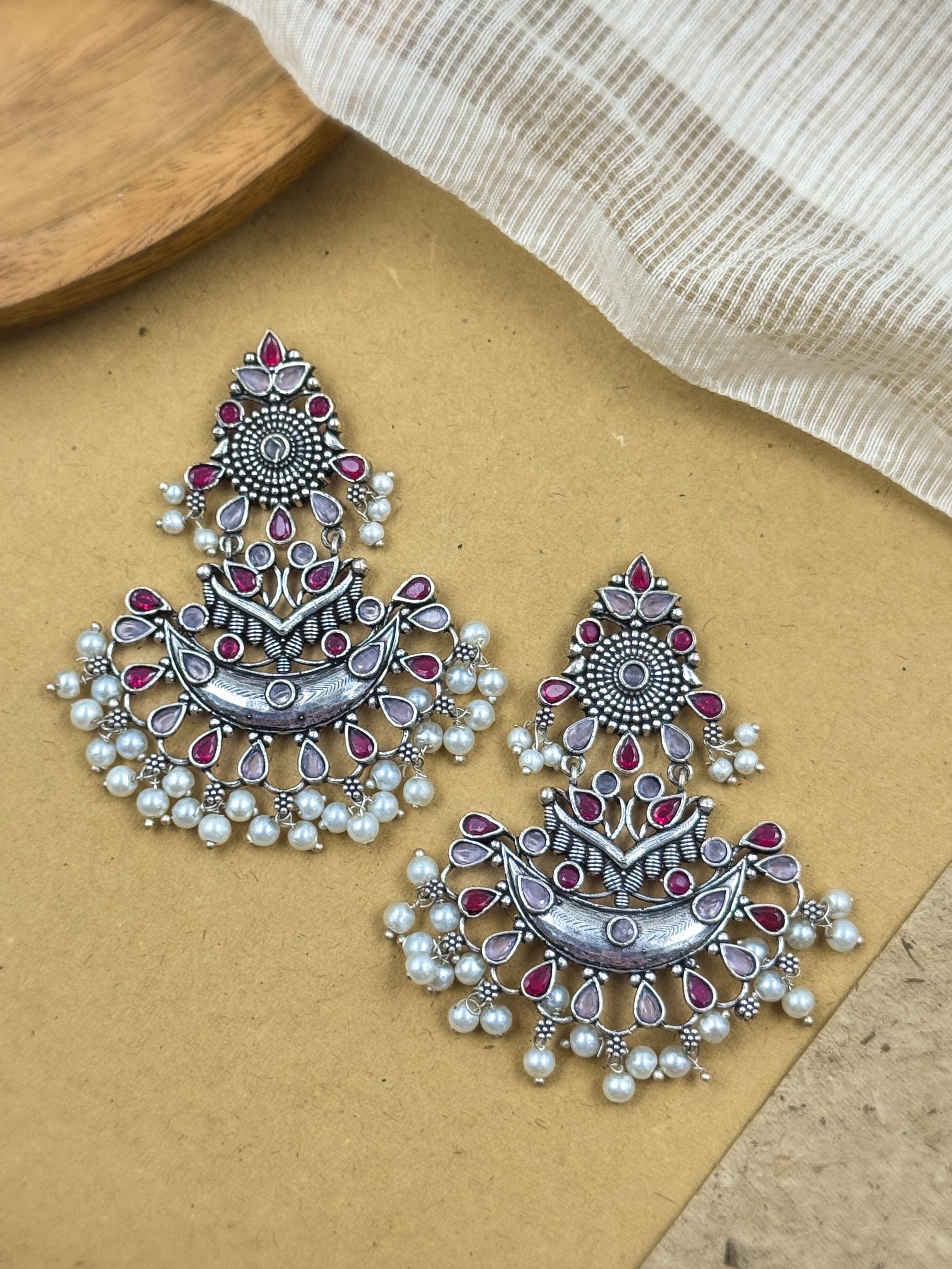 ANIKA OXIDISED DANGLER EARRINGS