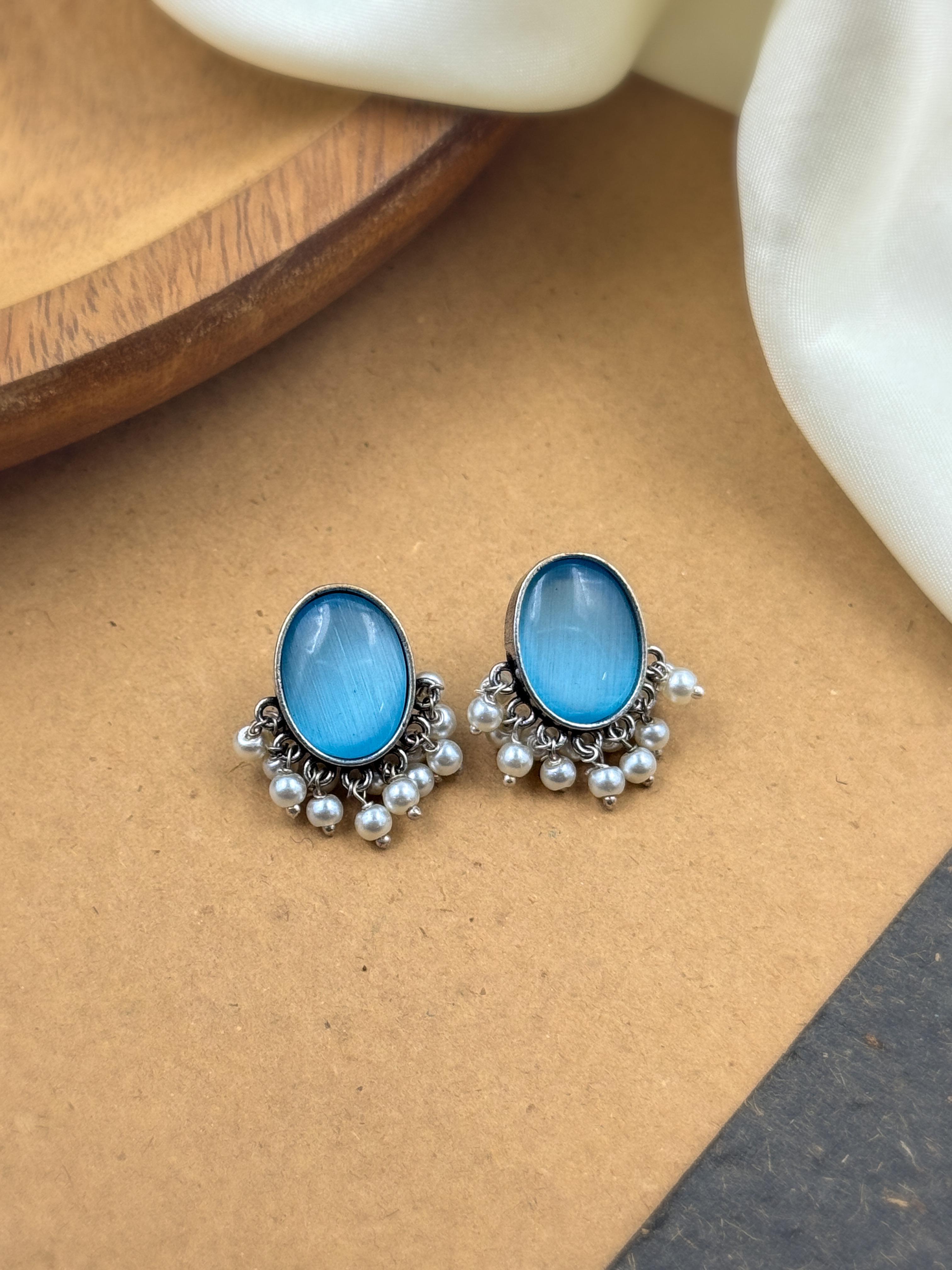 MISHKA OXIDISED STUDS EARRINGS